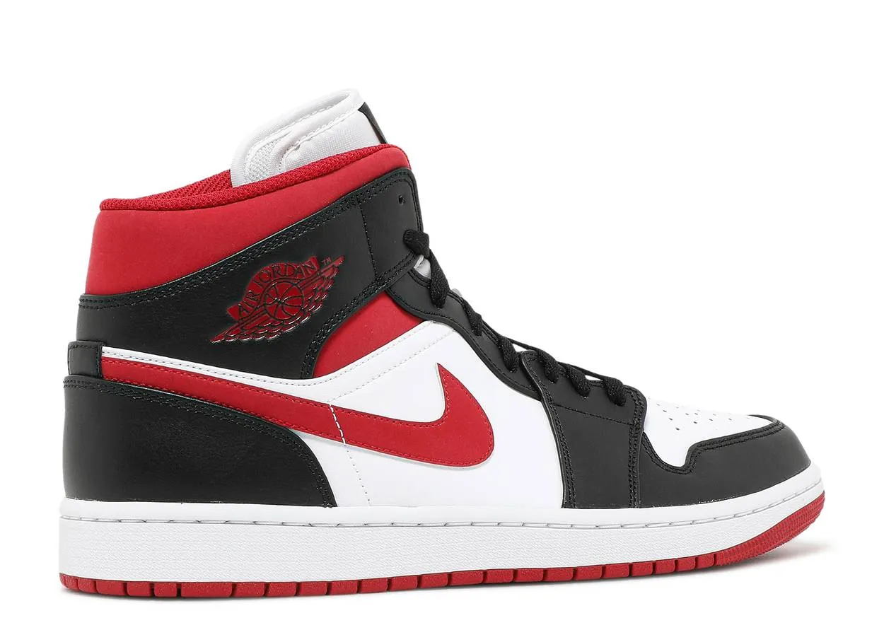 Air Jordan 1 Mid Gym Red Black White Soft Lining