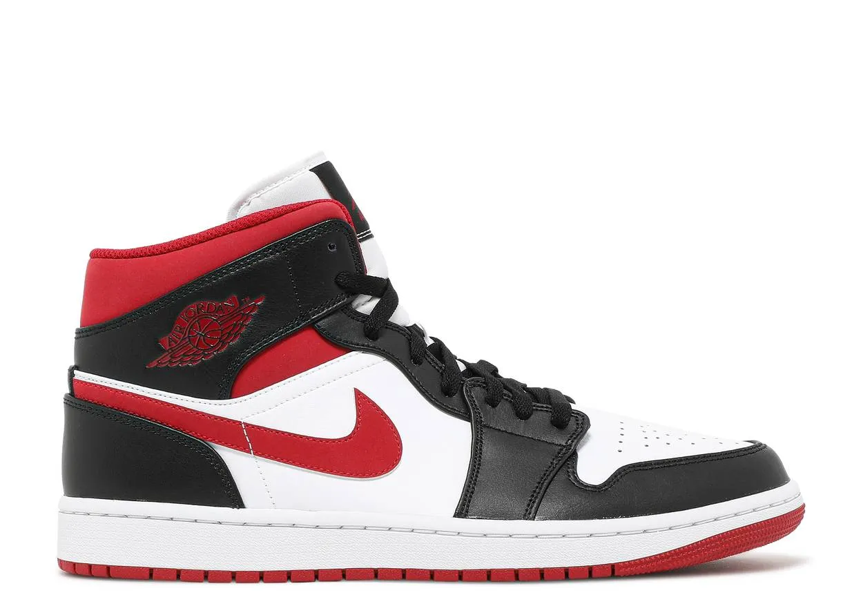Air Jordan 1 Mid Gym Red Black White casual outing Holiday Comfort