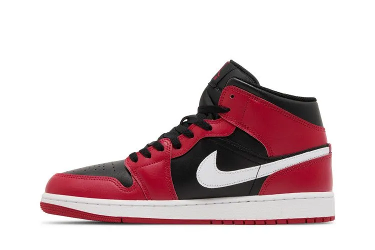 Air Jordan 1 Mid 'Gym Red Black White' Flex Pattern