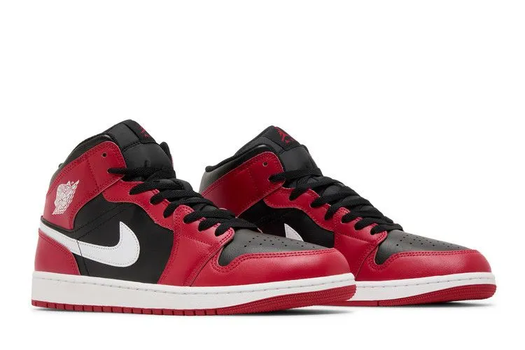 Air Jordan 1 Mid 'Gym Red Black White' Relax Step Touch Of Style
