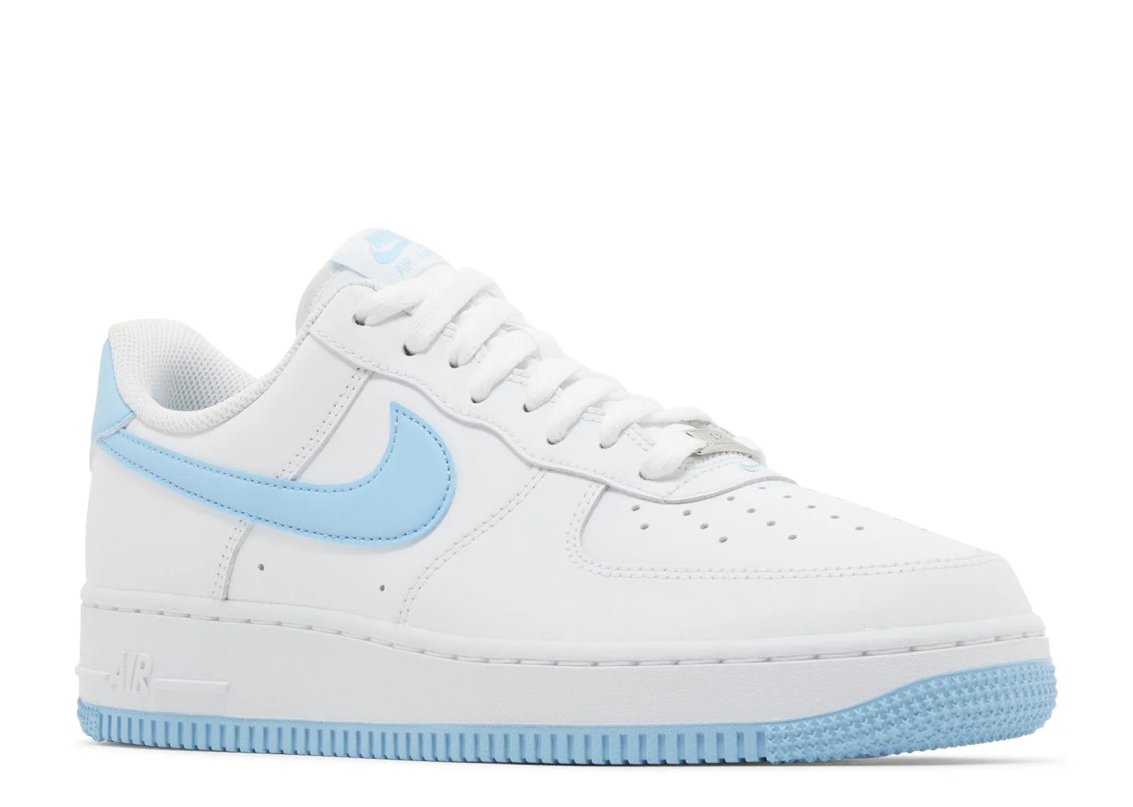 Nike Air Force 1 Low '07 White Aquarius Blue Functional Design Breath Lines