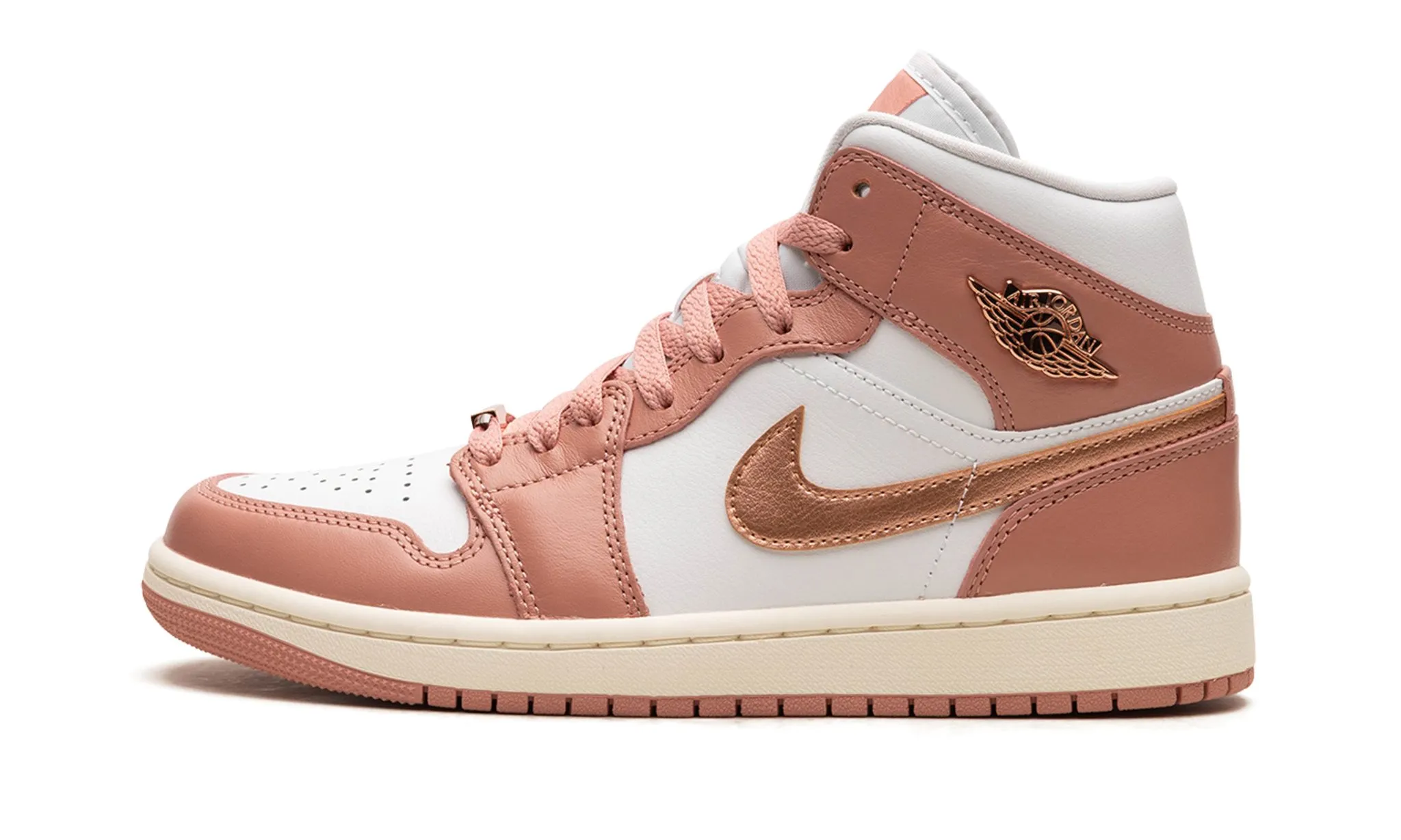 Soft Upper Multi Terrain Air Jordan 1 Mid Wmns Red Stardust