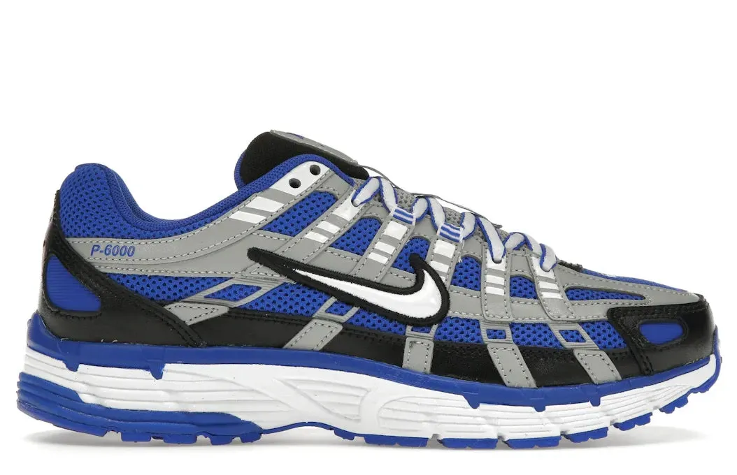 Nike P-6000 Racer Blue Flat Silver non - perforated shoes