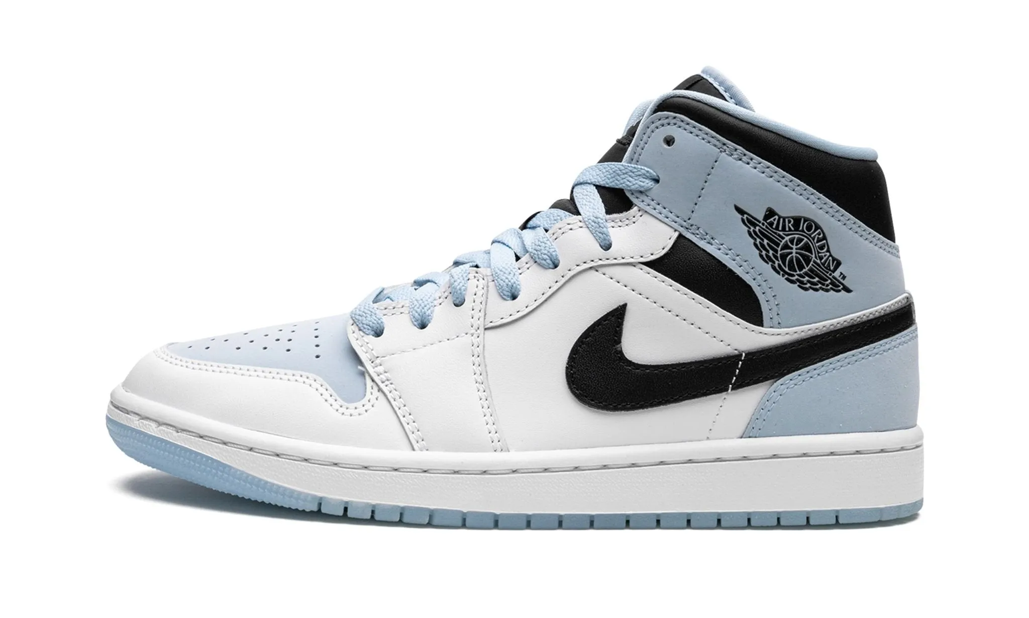 Air Jordan 1 Mid White Ice Blue Dog Pace Lunch Jog