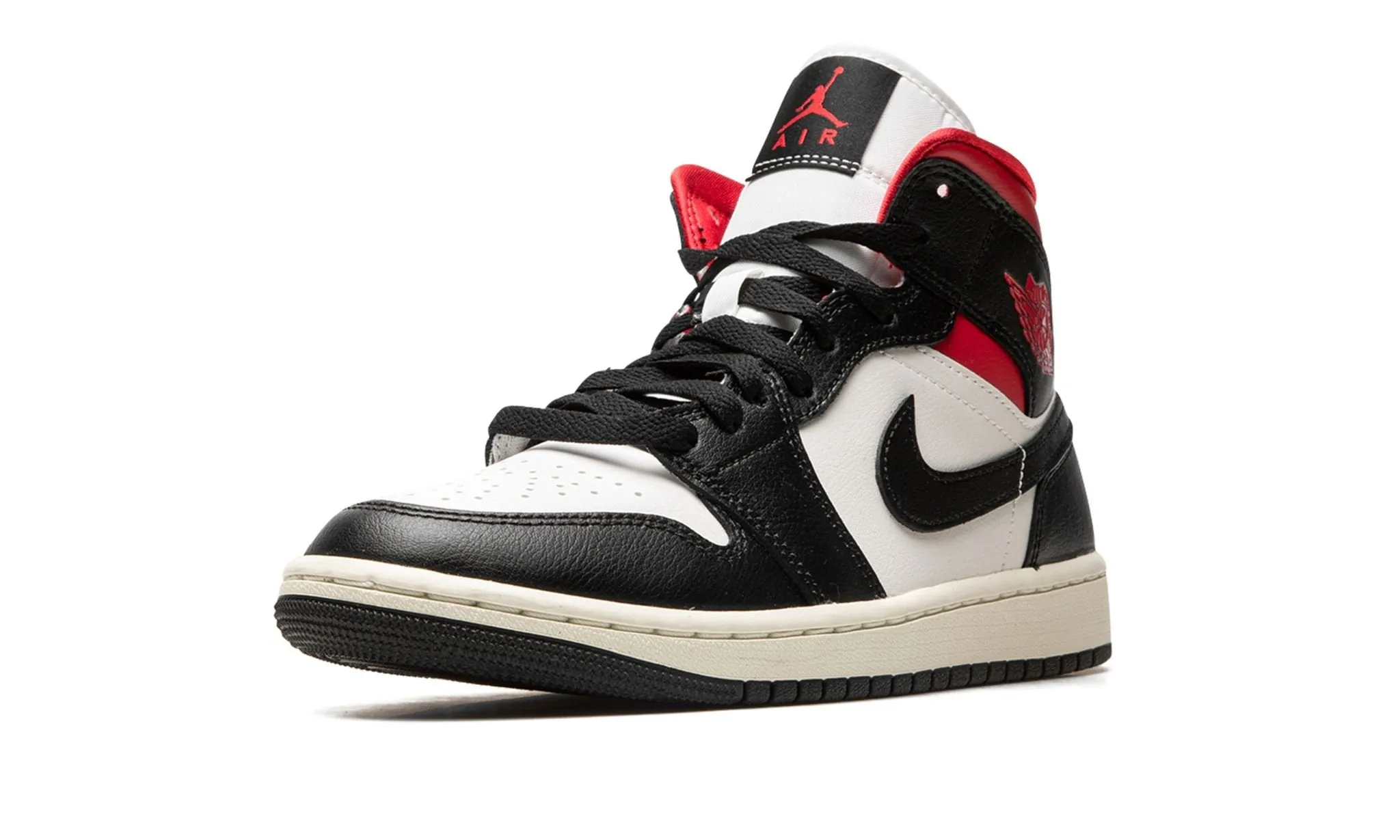 Air Jordan 1 Mid Black Gym Red Active Fit