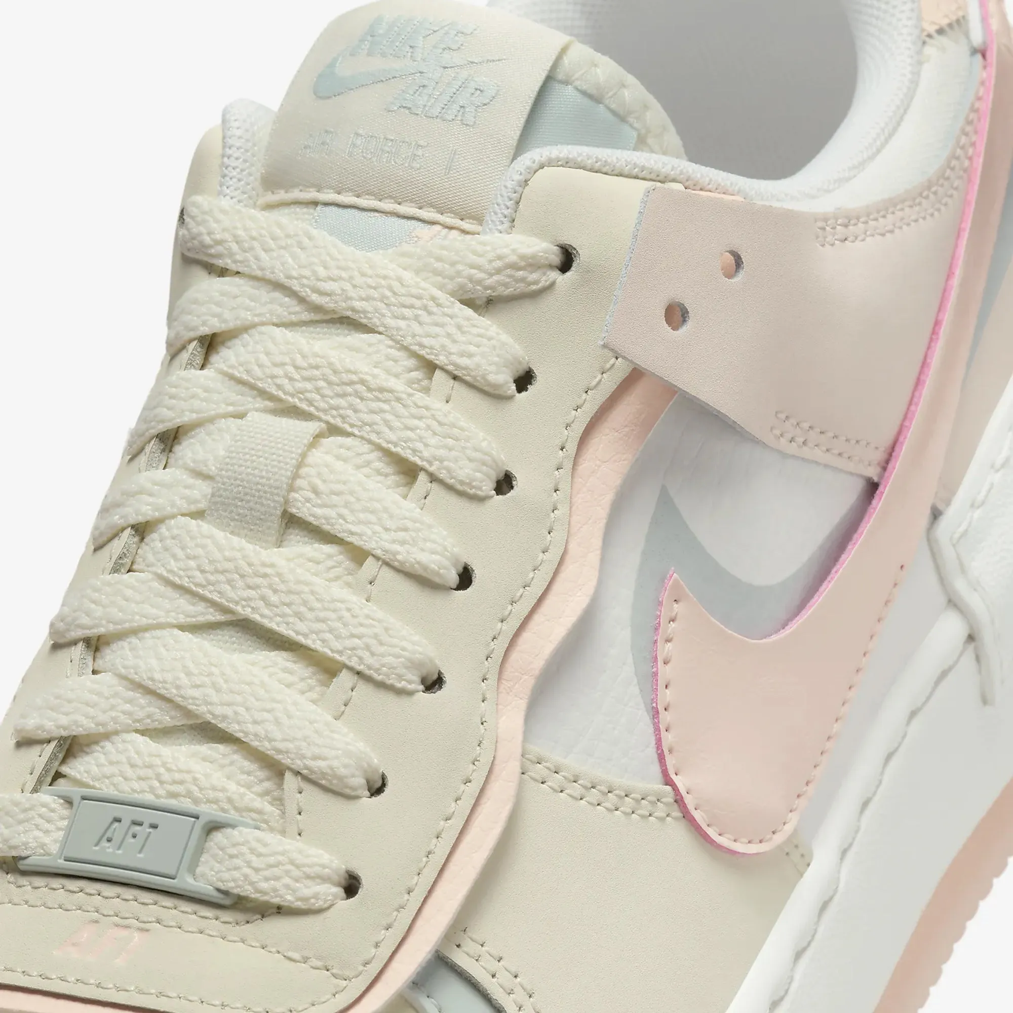 NIKE | AIR FORCE 1 SHADOW { COCONUT MILK/LIGHT SILVER/SAIL/CRIMSON TINT Training Mode