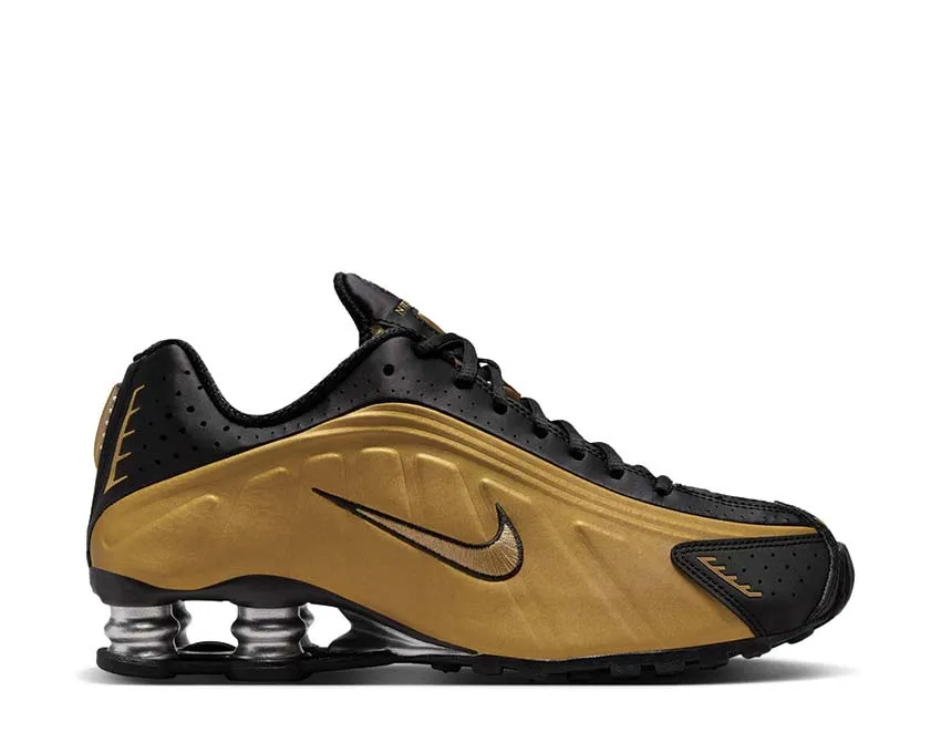 Nike Shox R4 "Metallic Gold" seamless upper running shoes Soft - landing