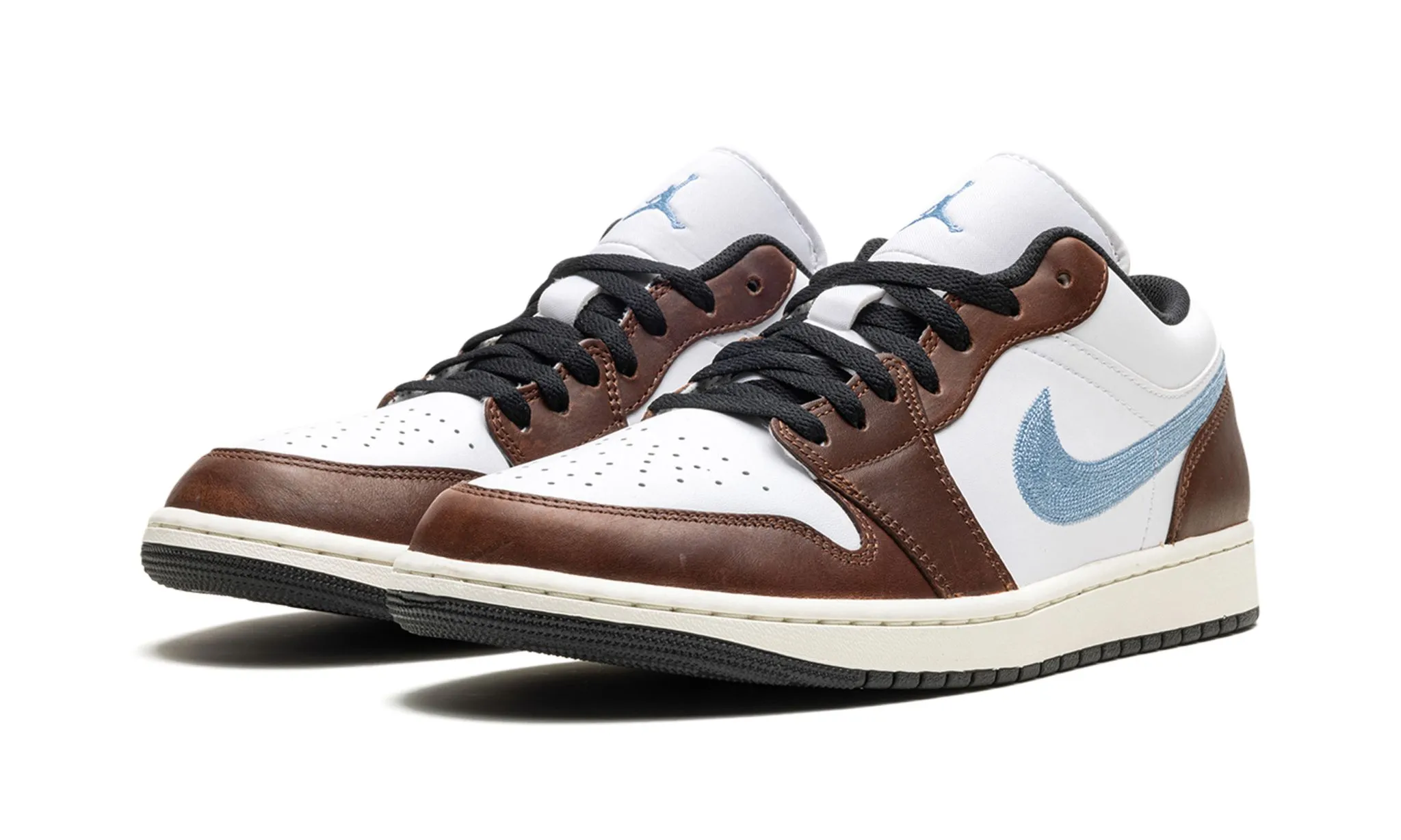 Air Jordan 1 Retro Low SE 'Brown Blue Grey' Comfortable Synthetic