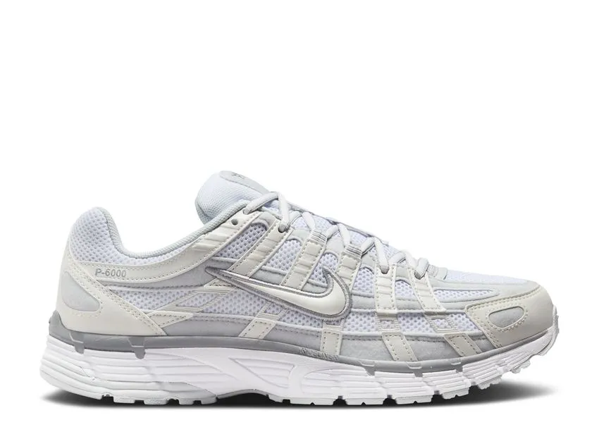 Nike P-6000 Metallic Summit White embroidered running gear Muscle Focus