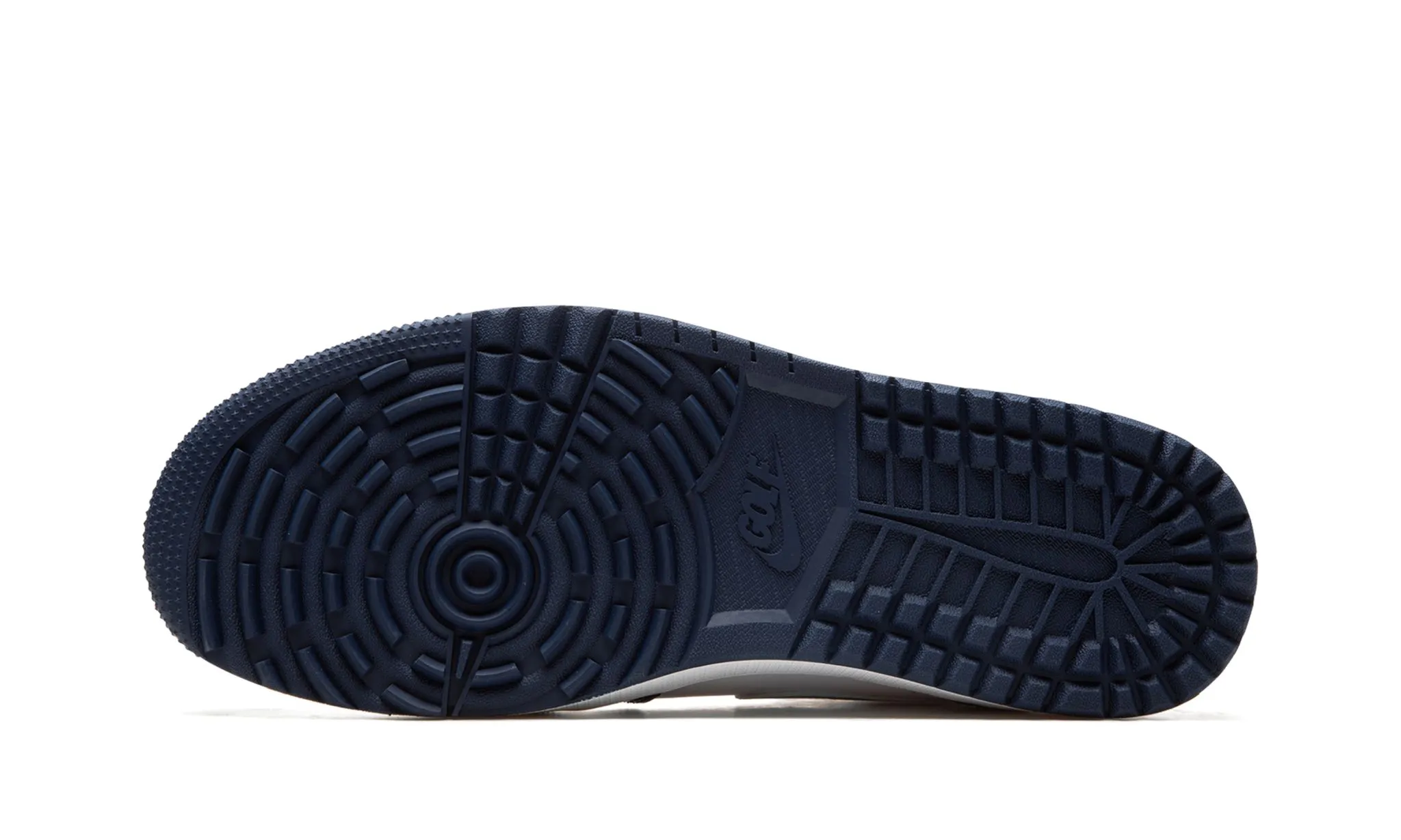 Air Jordan 1 Retro High Golf Patent Midnight Navy Support Motion Beach Path