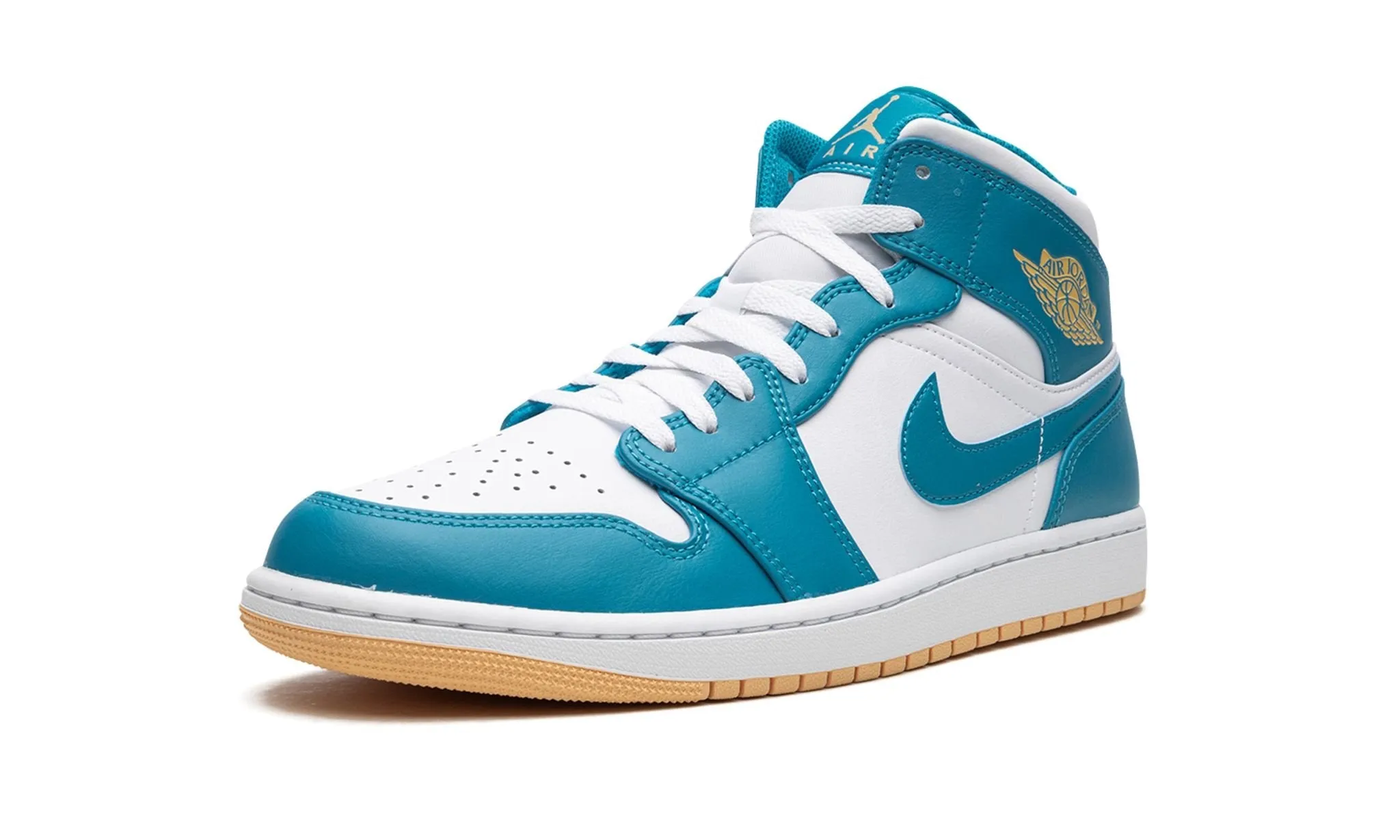 Side Support Air Jordan 1 Mid Aquatone Gold White