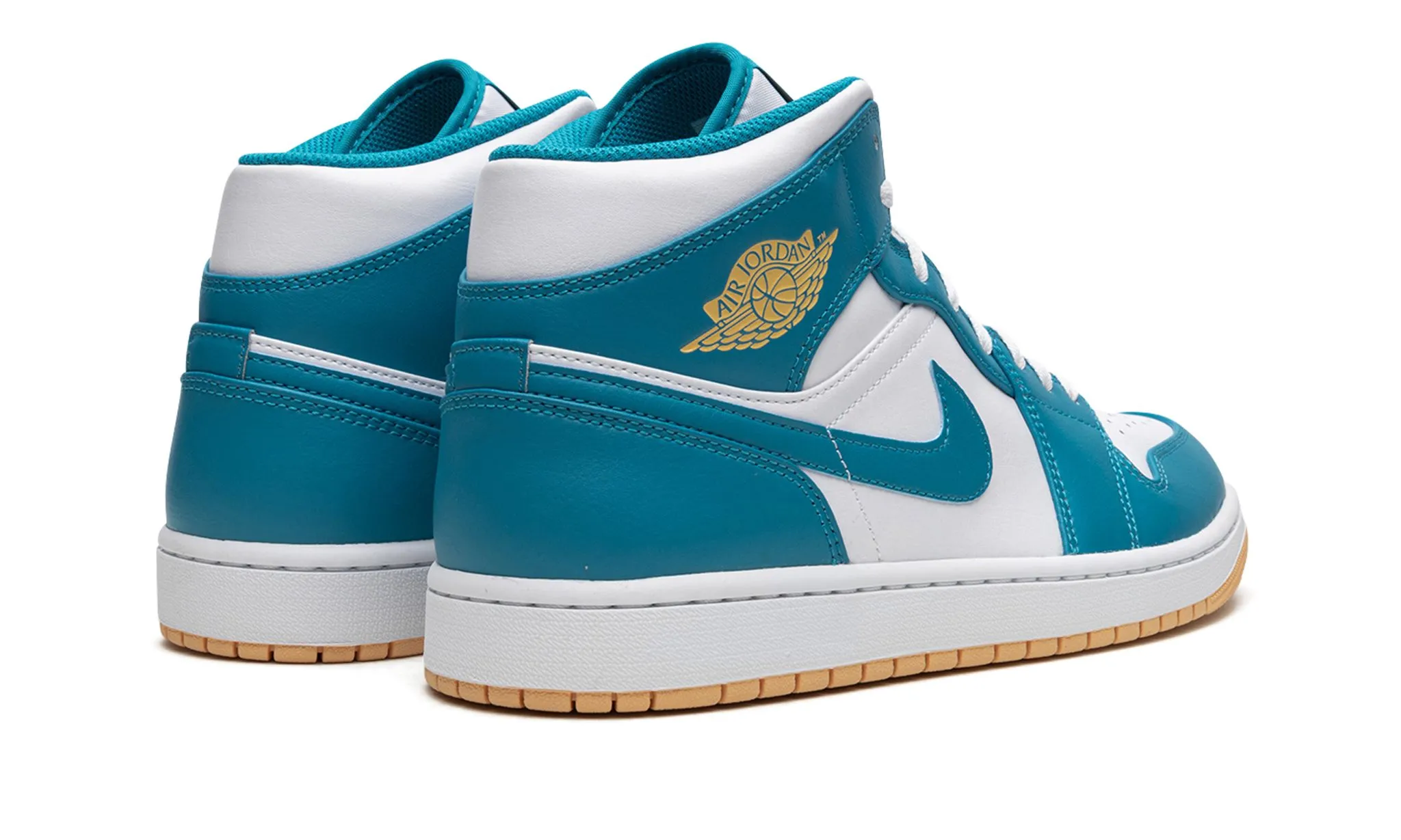 Air Jordan 1 Mid Aquatone Gold White Step Fresh Moon Step