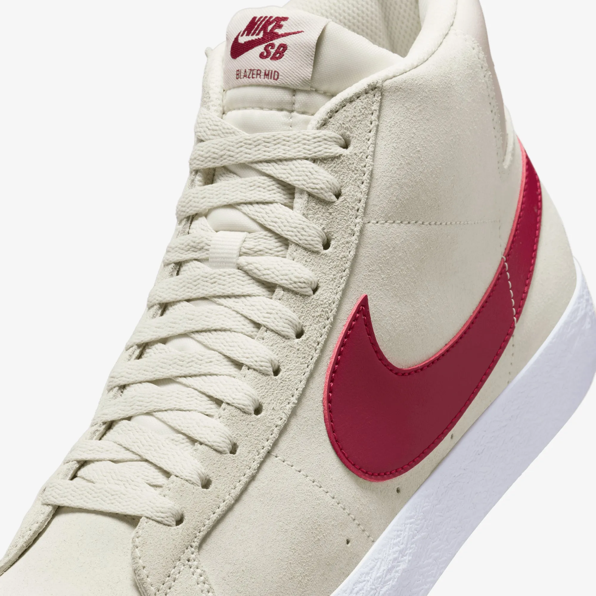 Durable Fabric Nike | SB ZOOM BLAZER MID { PALE IVORY/NOBLE RED-SILT RED-WHITE