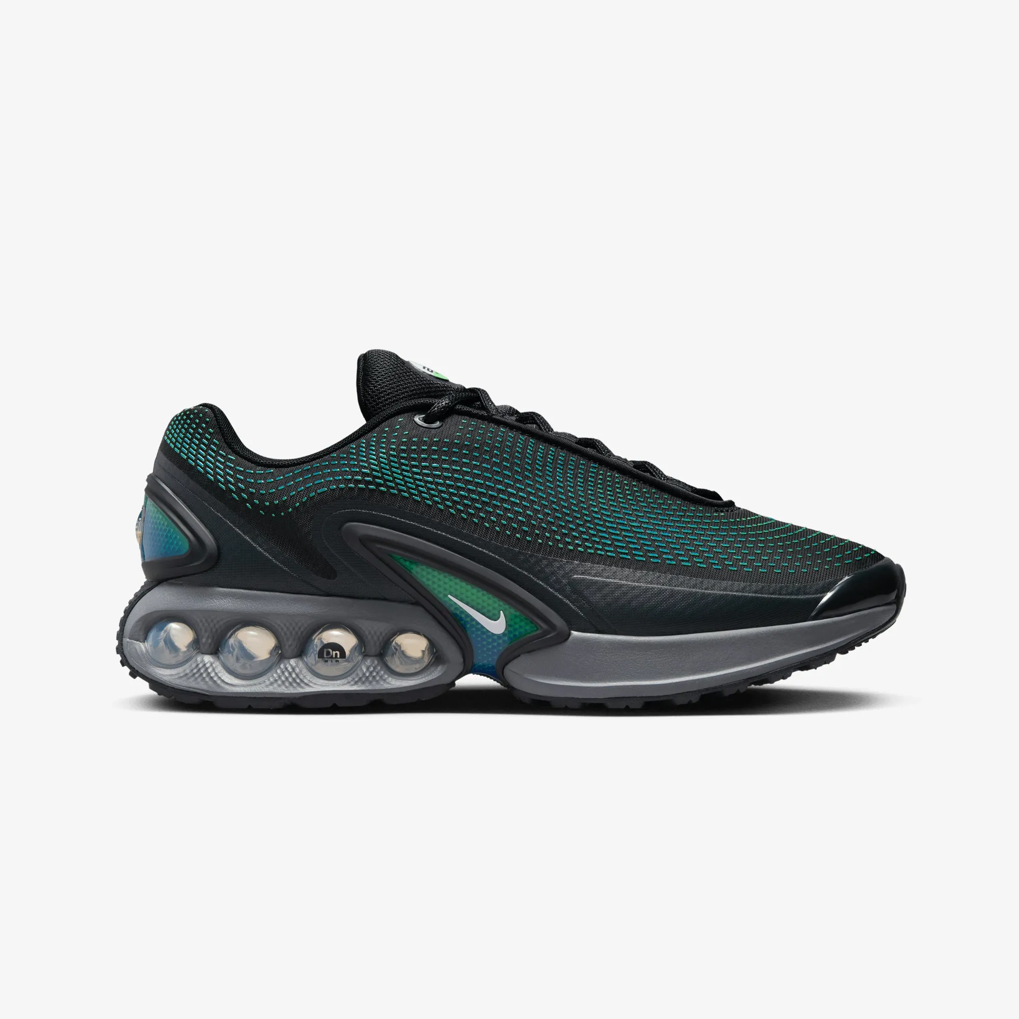 Trail Ease Comfortable Wear Nike | AIR MAX DN  { BLACK/WHITE-HYPER COBALT-RAGE GREEN
