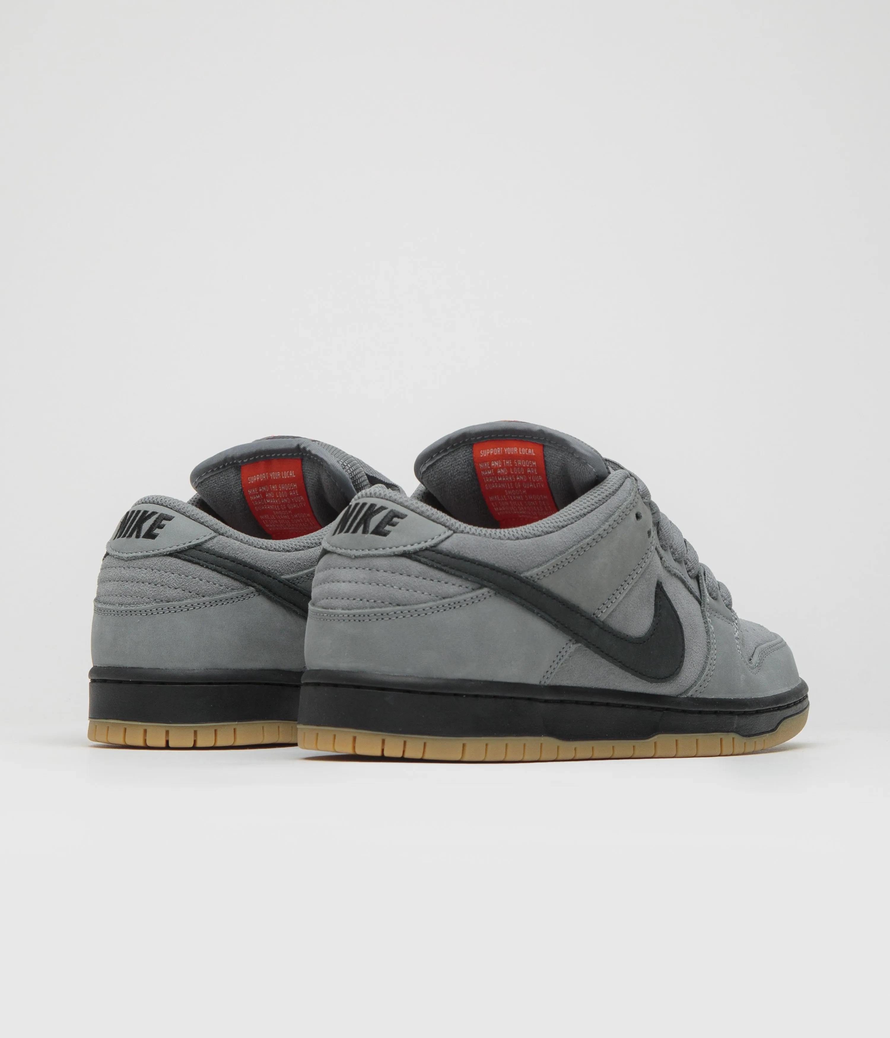 Eco Materials Nike SB Orange Label Dunk Low Pro Shoes - Cool Grey / Black - Cool Grey - Dark Grey