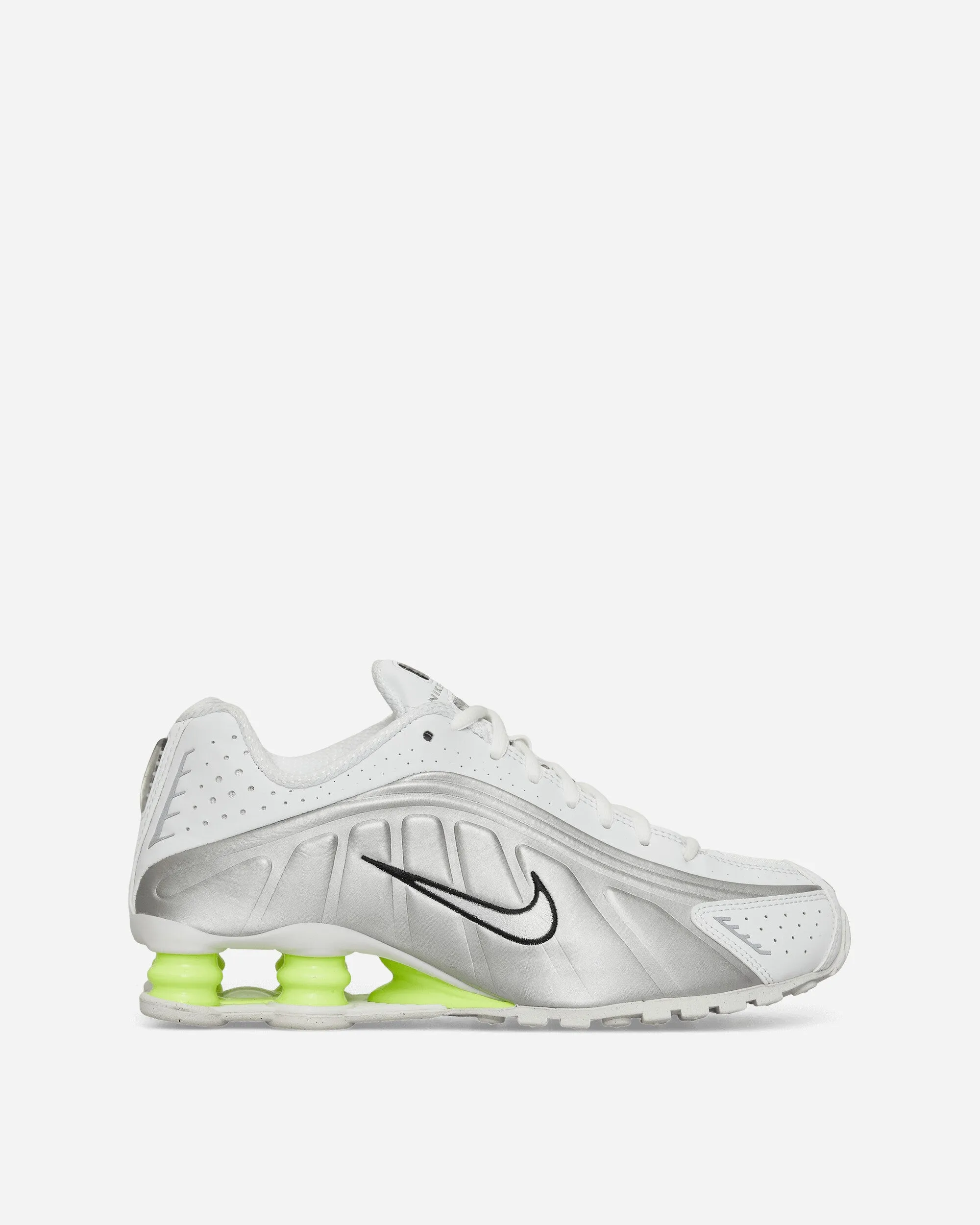 Easy Wear Women's Shox R4 Sneakers White / Metallic Silver / Volt