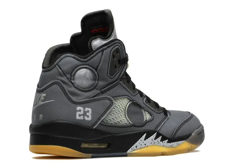 Air Jordan 5 Retro Off-White Black Campus Tour Flat