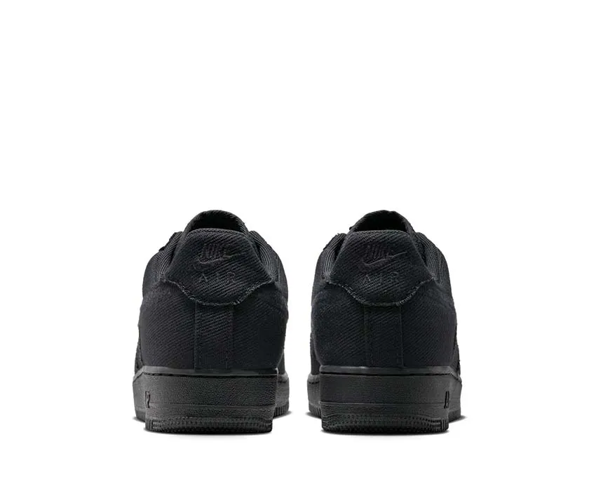 Nike Air Force 1 Low Canvas "Black" Clean Style Casual Style Shoes