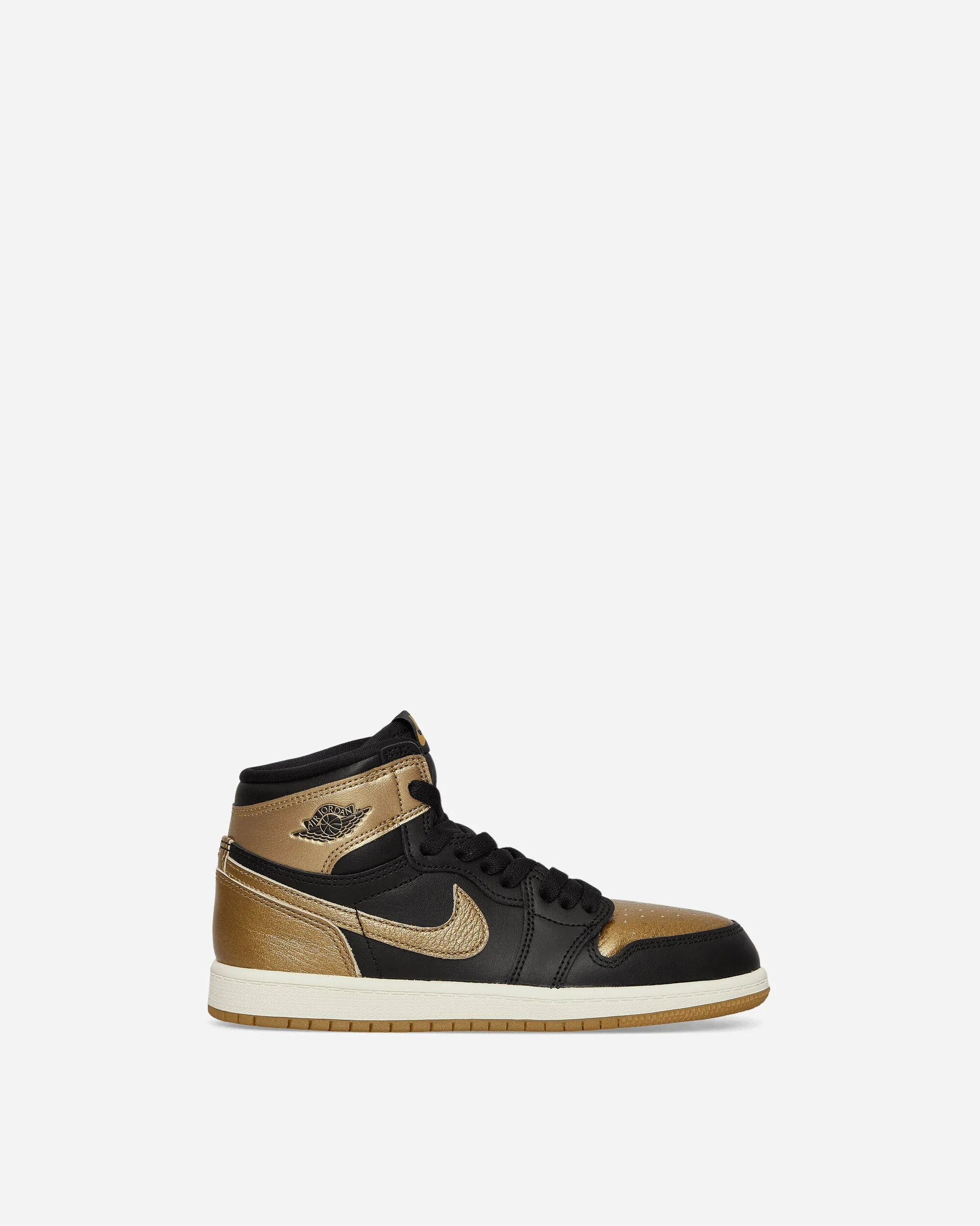Air Jordan 1 Retro High OG (PS) Sneakers Black / Gold Soft Land