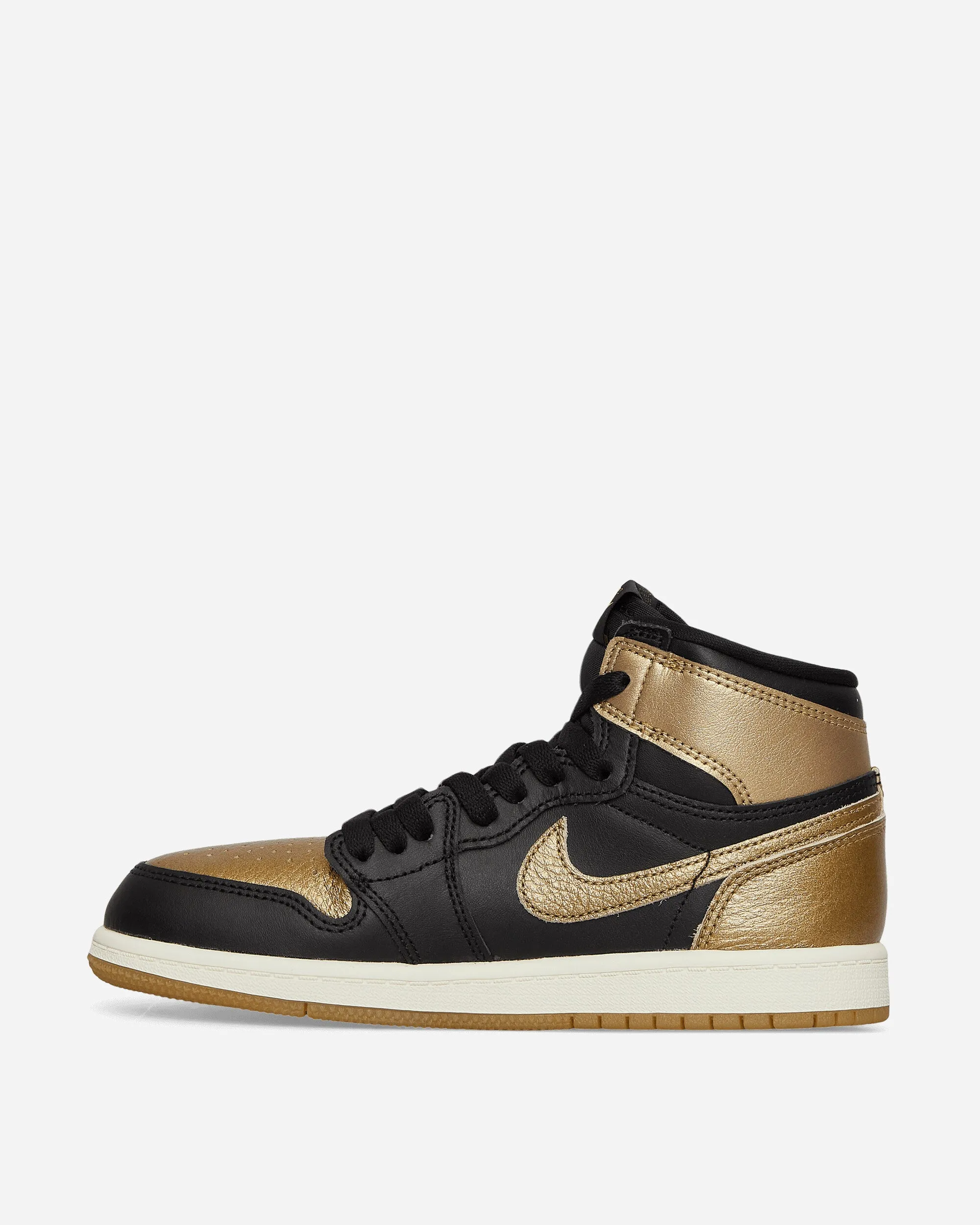 Air Jordan 1 Retro High OG (PS) Sneakers Black / Gold Smooth Soles