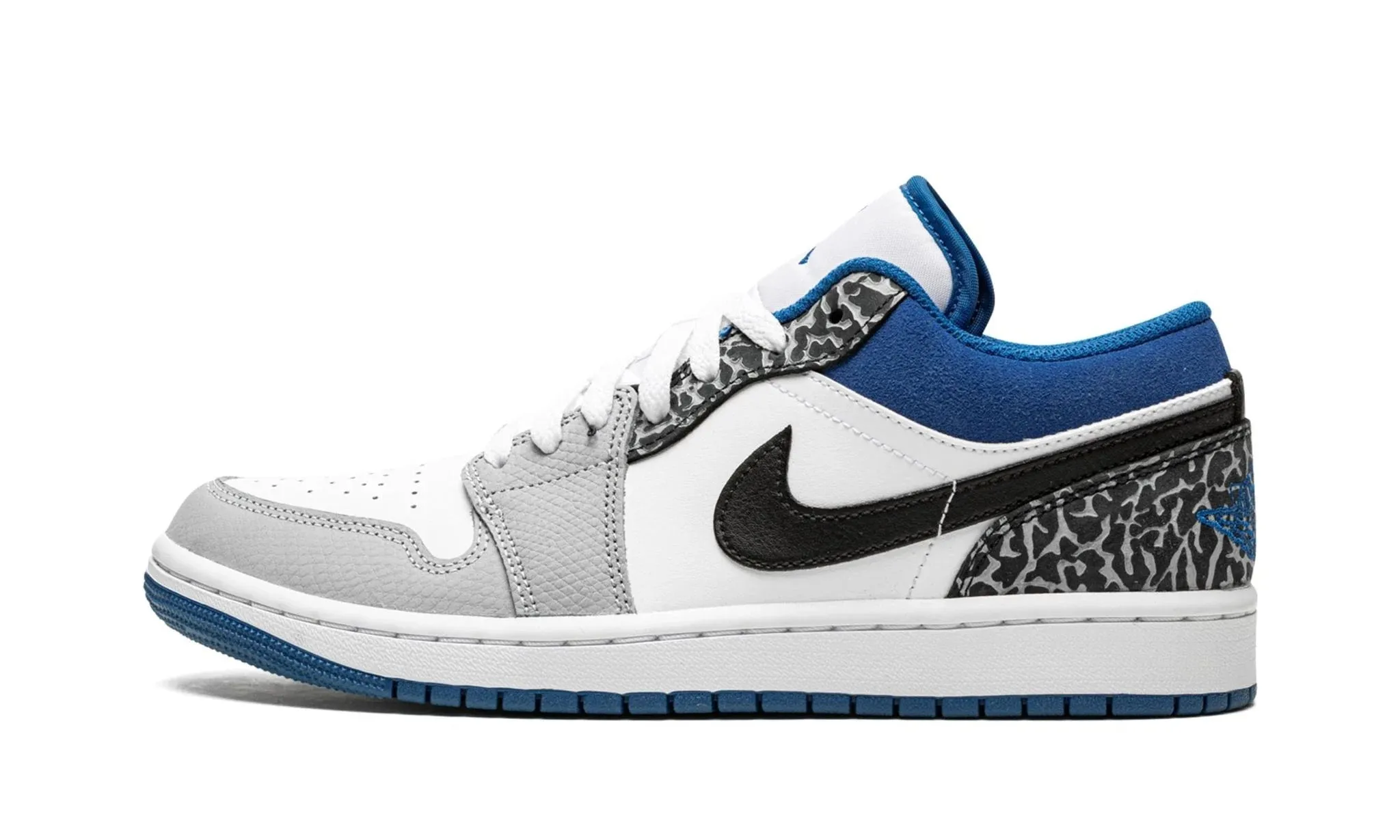 Night Glow Busy Path Air Jordan 1 Low Light Smoke Grey And Dark Marina Blue