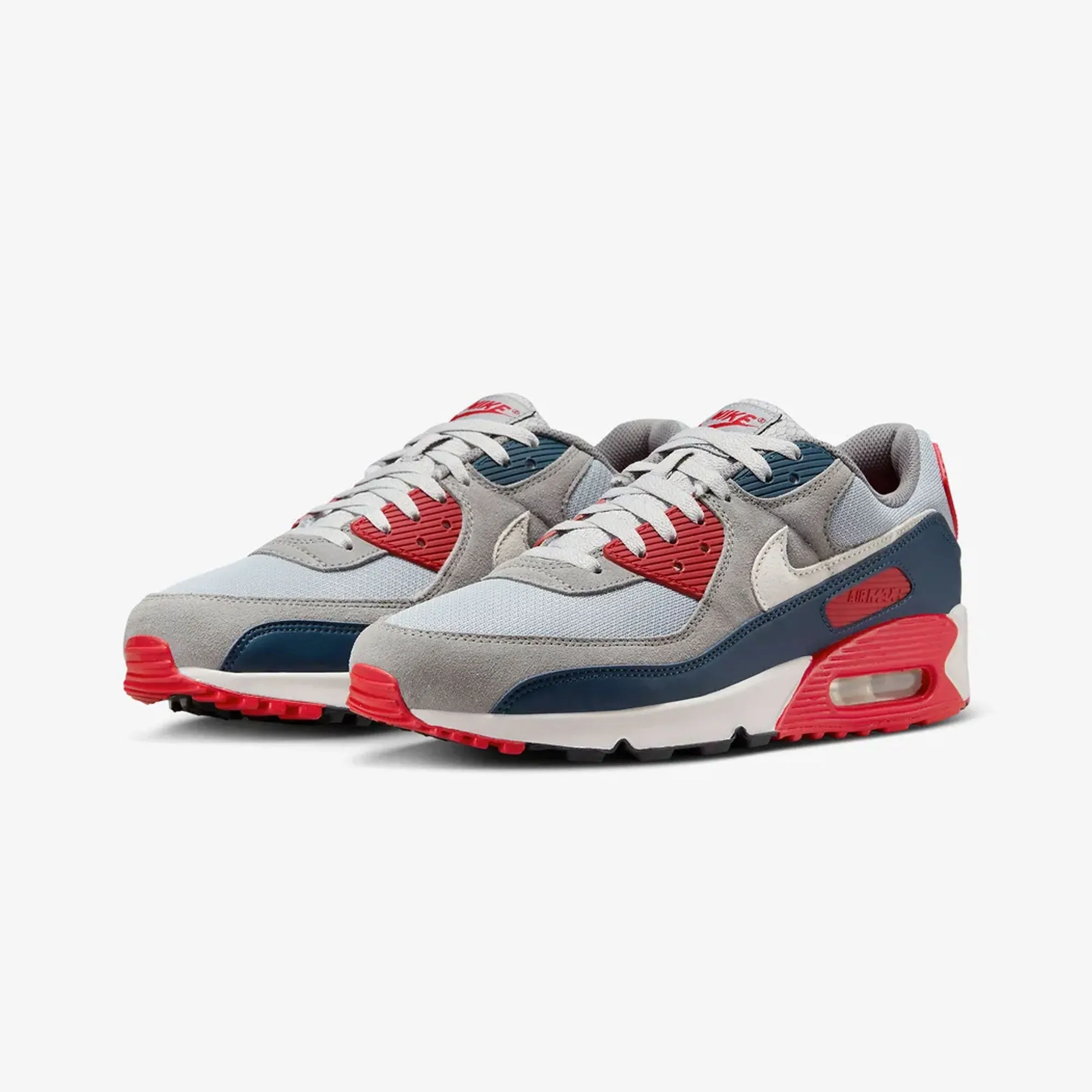 NIKE | AIR MAX 90 { LT SMOKE GREY/PHANTOM-ARMORY NAVY Balance Fit