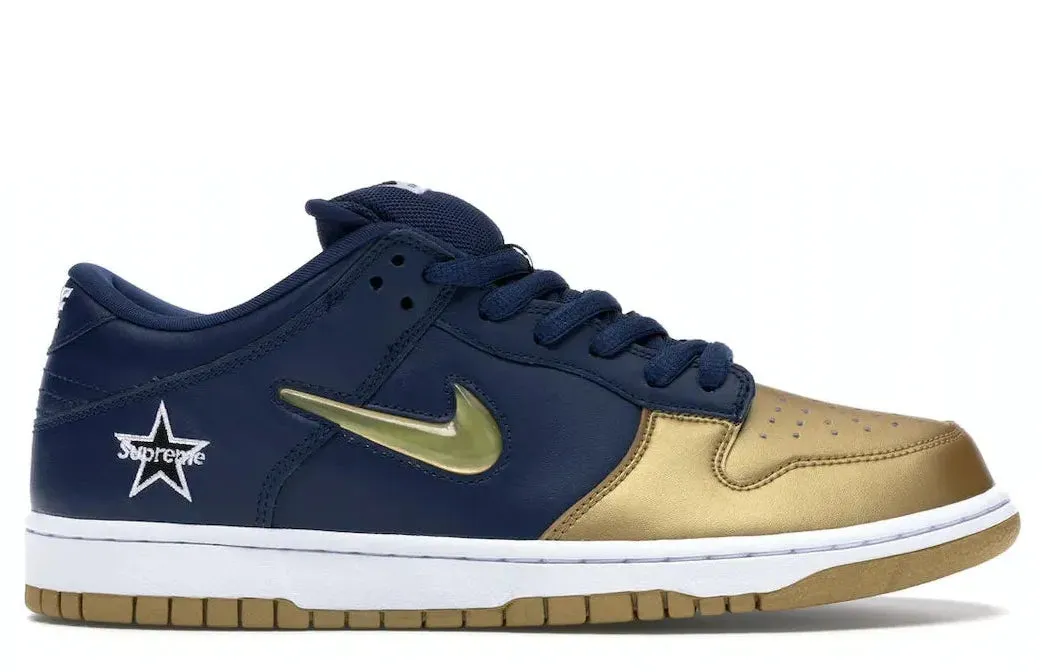 Breathable Layer Comfort Nike SB Dunk Low Supreme Jewel Swoosh Gold