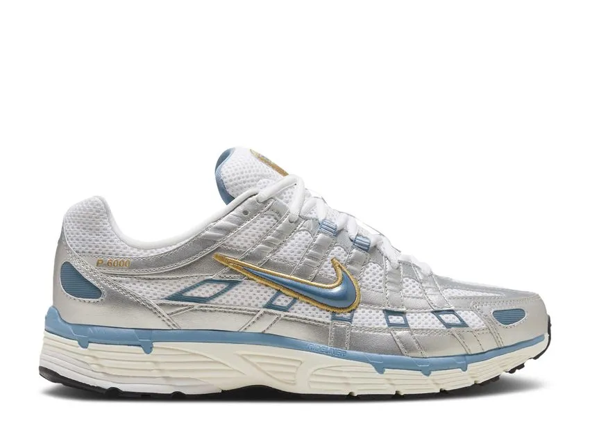 Nike P-6000 Metallic Silver Aegean Storm Heel support cup running for agility shoes