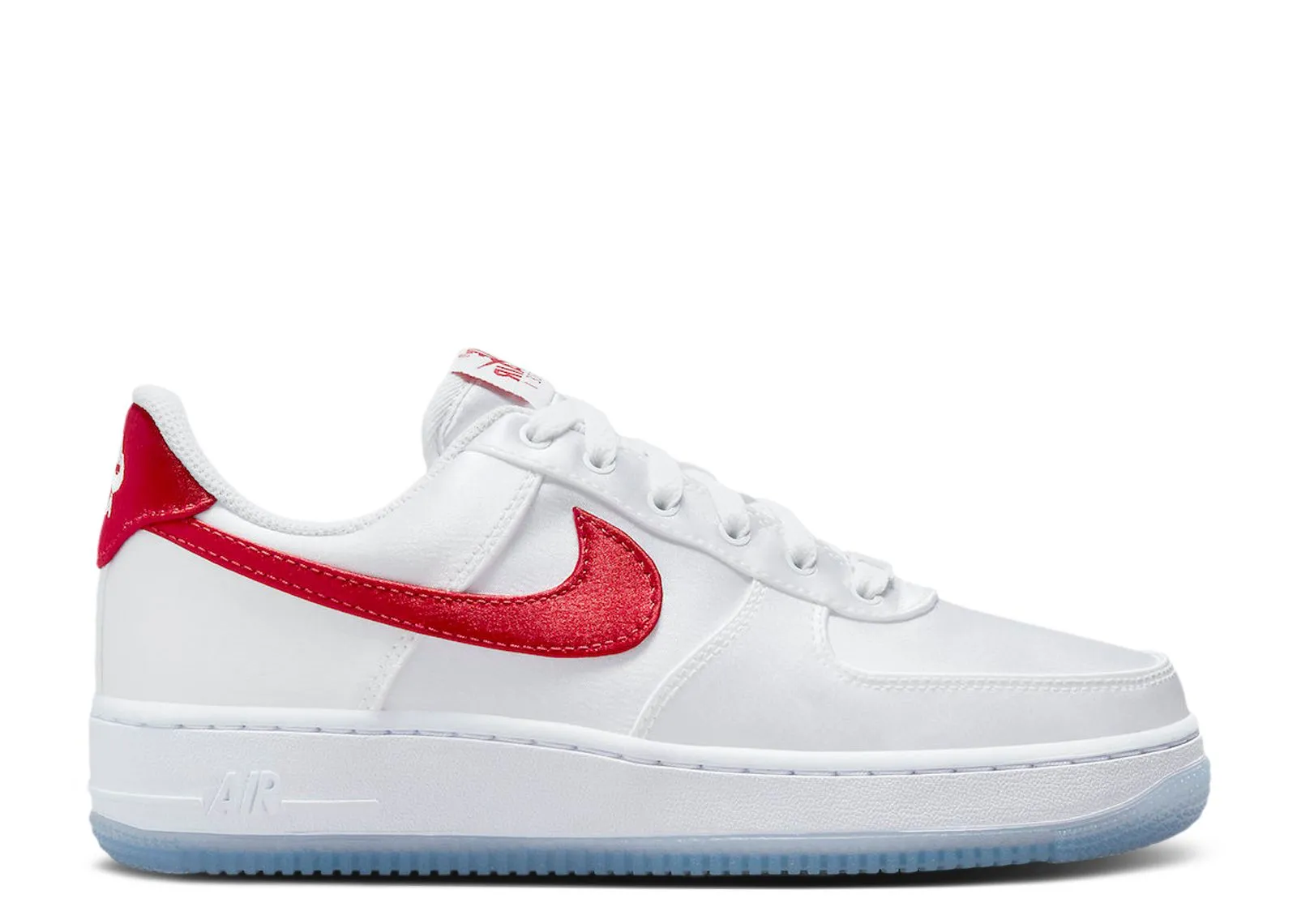 Nike Air Force 1 Low '07 Satin White Varsity Red Fast Outing Smooth ride