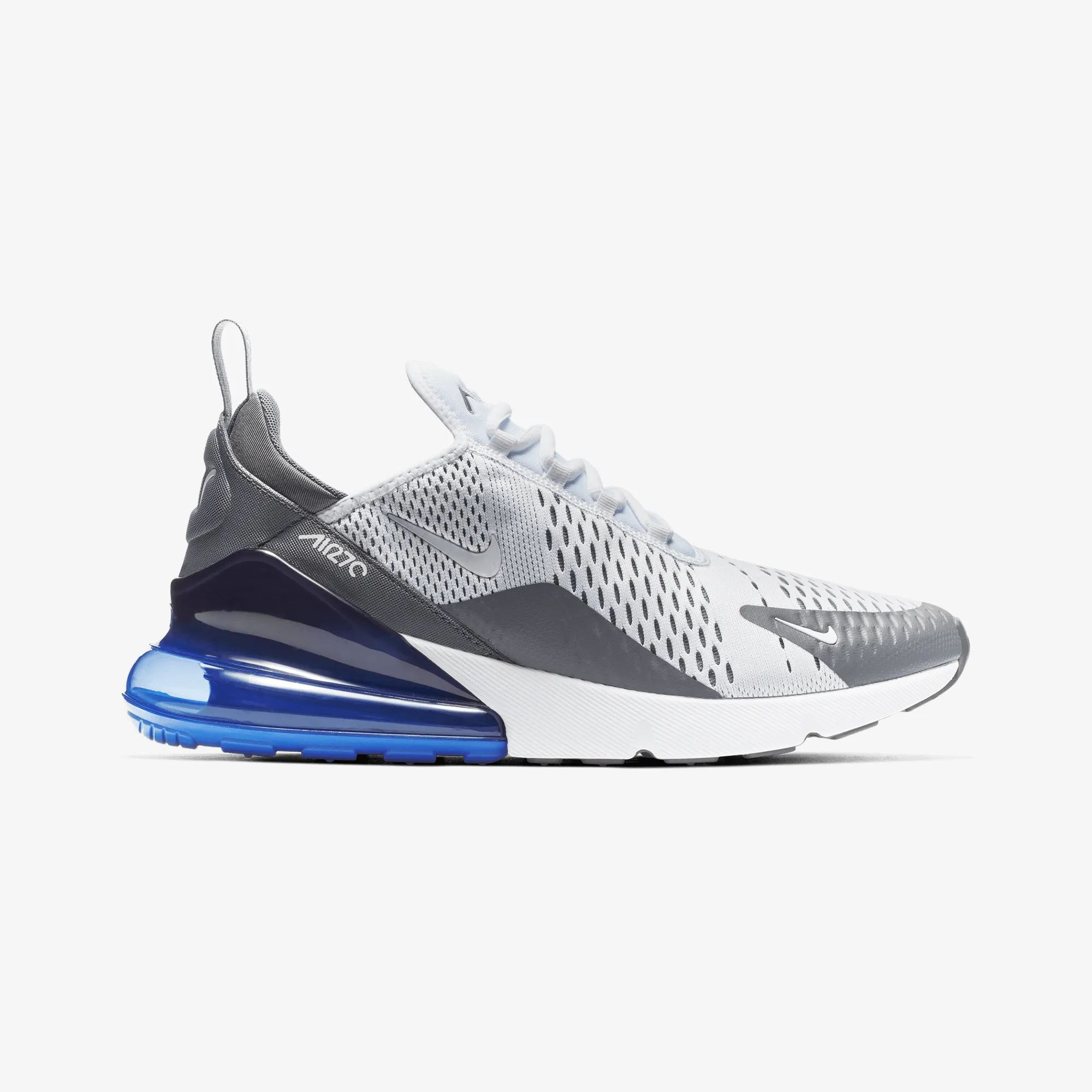 Nike | AIR MAX 270 { WHITE/WHITE-PERSIAN VIOLET-DARK GREY Lace Up Comfort