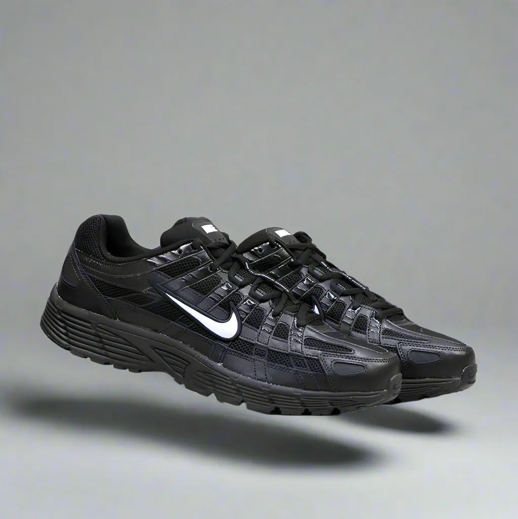 moisture - wicking ventilated upper running shoes Nike P-6000 Black Black White