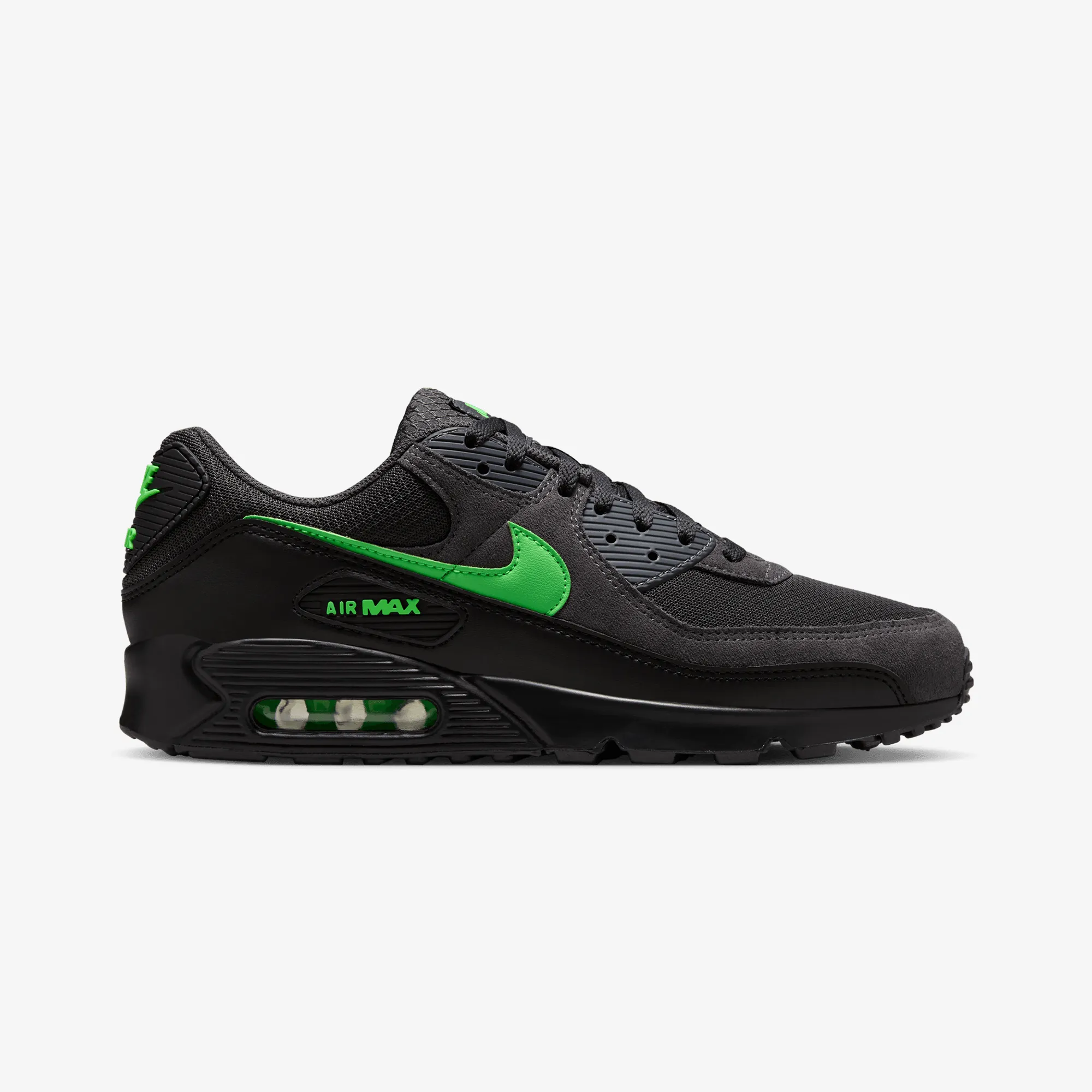 Celebrity Vibe Nike | AIR MAX 90 { ANTHRACITE/GREEN STRIKE-BLACK