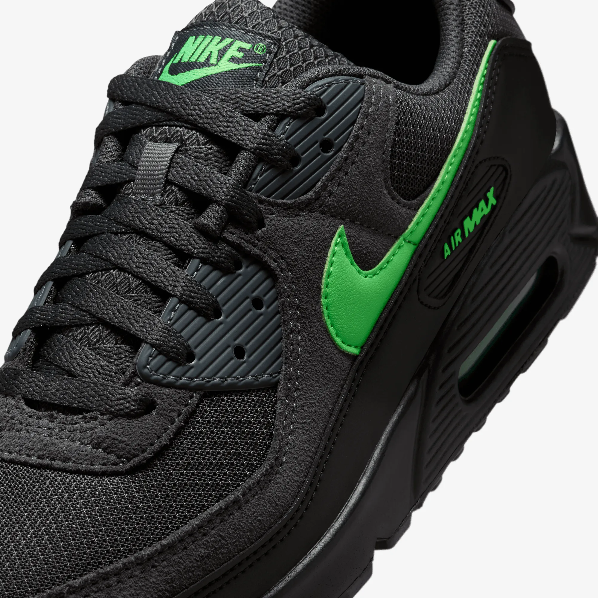 Nike | AIR MAX 90 { ANTHRACITE/GREEN STRIKE-BLACK Dream Path Rich Glow