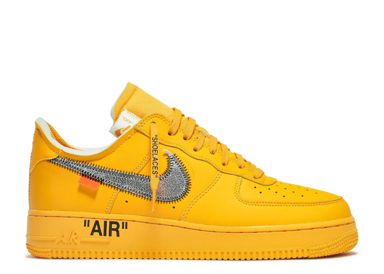 walking shoes Airy Feel Nike Air Force 1 Low Off-White ICA University Gold