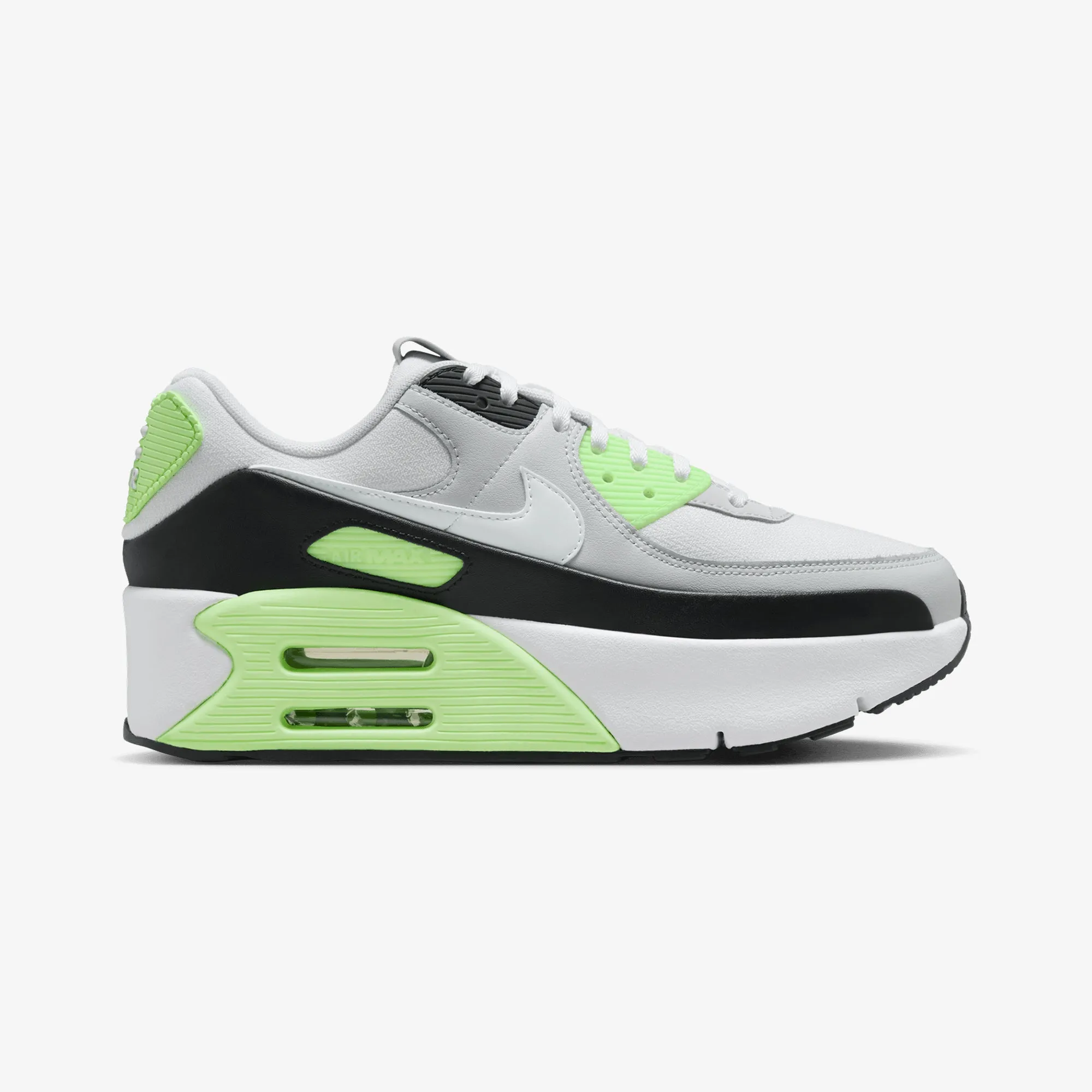 Nike | AIR MAX 90 LV8 { PHOTON DUST/WHITE-LIME BLAST-BLACK Durable outsole Quick Life