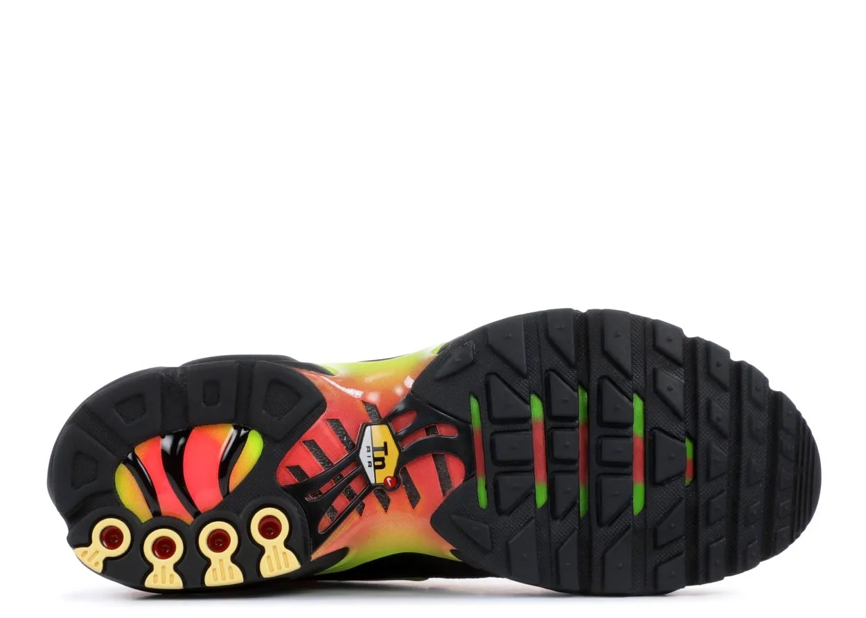 Nike Air Max Plus Black Volt Solar Red Cushioned Sole