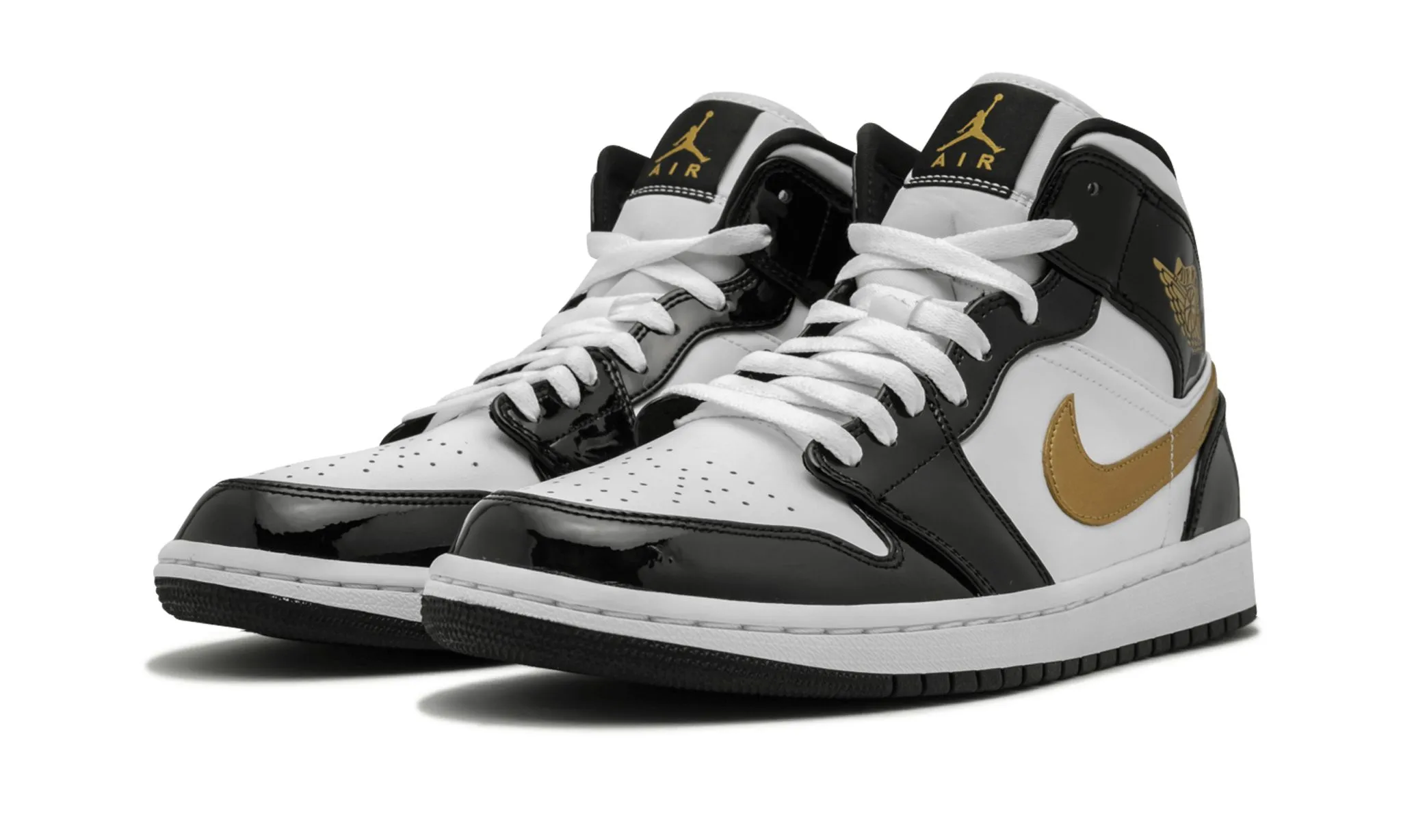 Air Jordan 1 Mid Patent SE Black Gold Cruise Ready