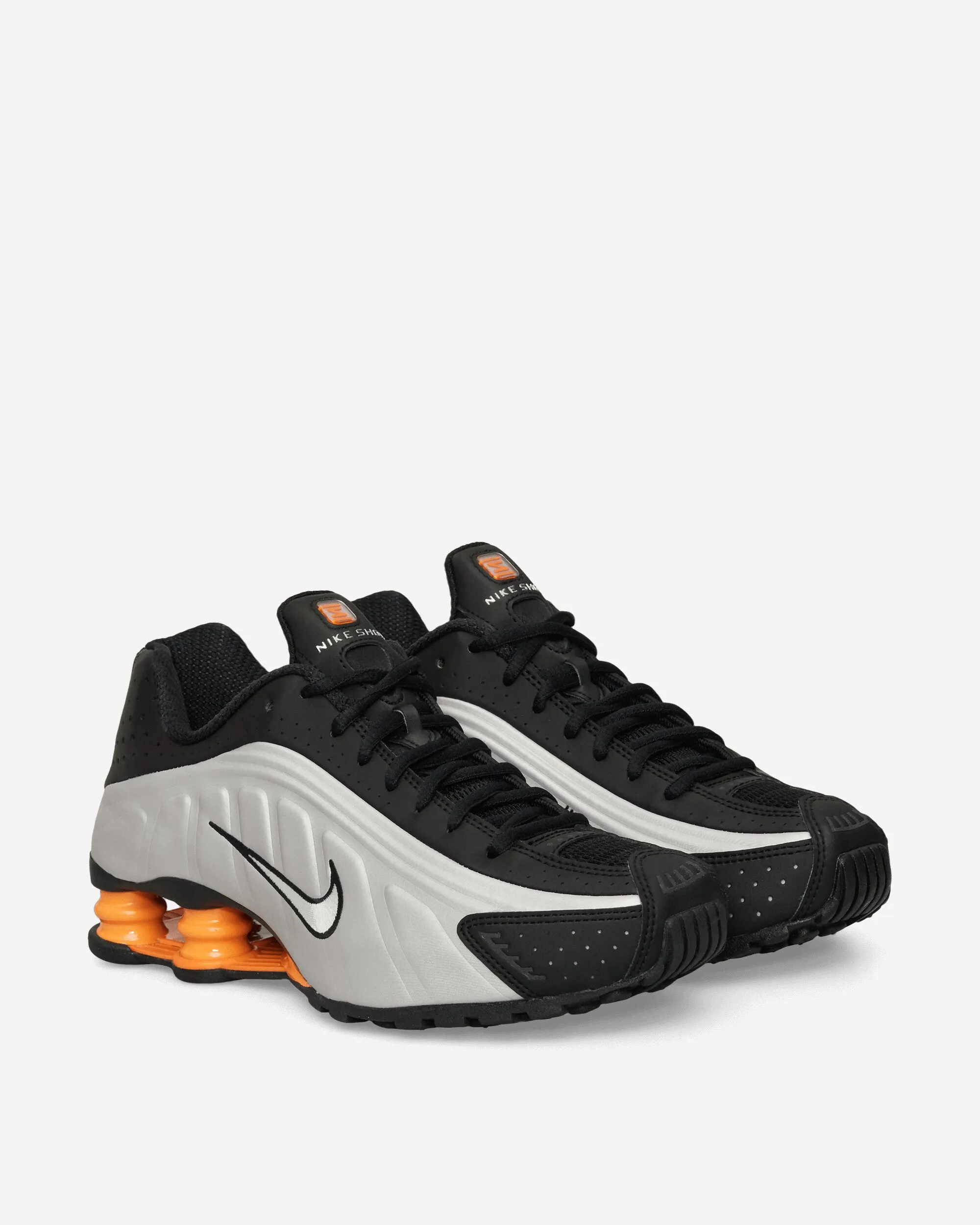 Shox R4 Sneakers Metallic Silver / Black / Bright Mandarin Foot Glow