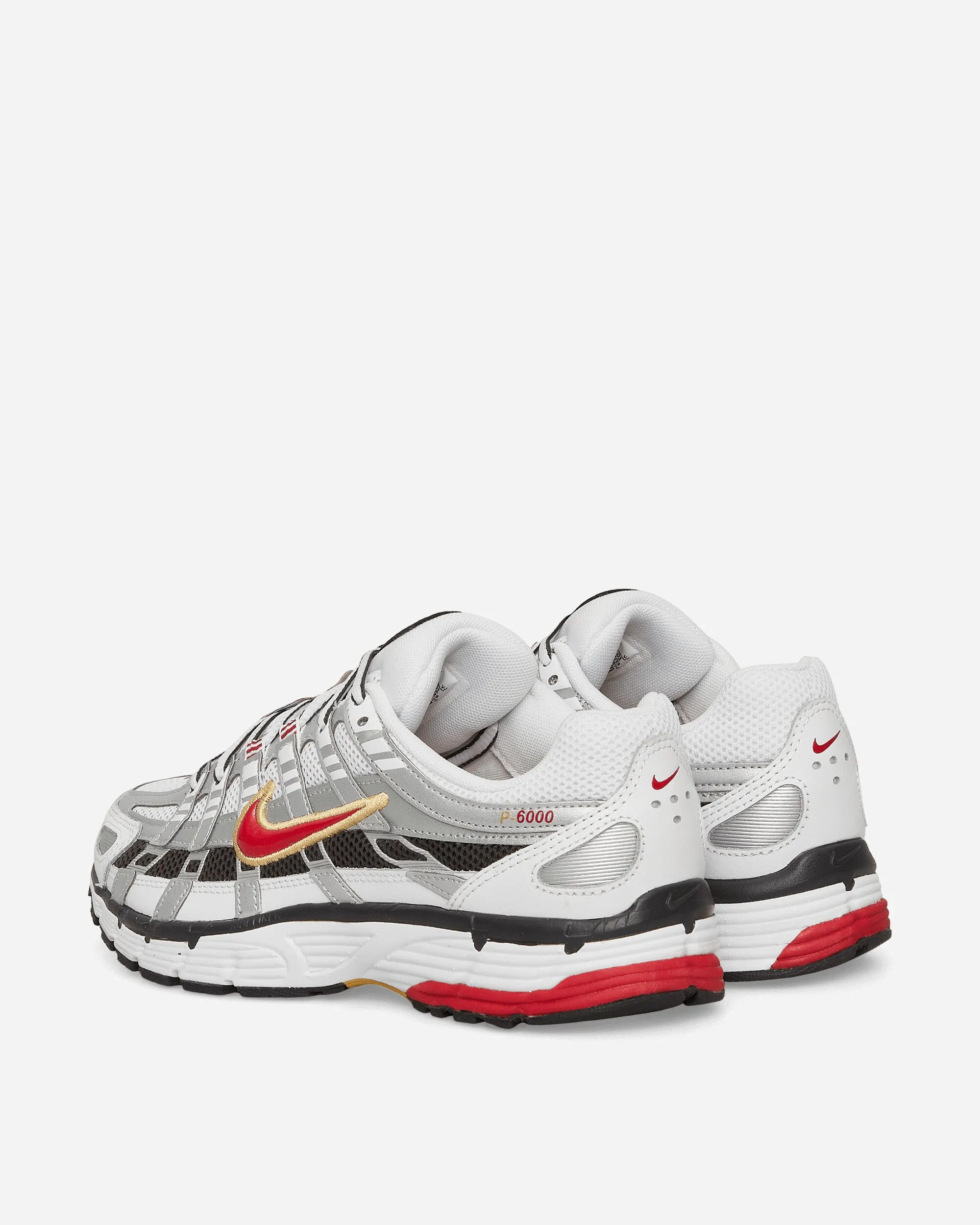 Women's P-6000 Sneakers White / Metallic Platinum / Varsity Red Flexible Cold Tone
