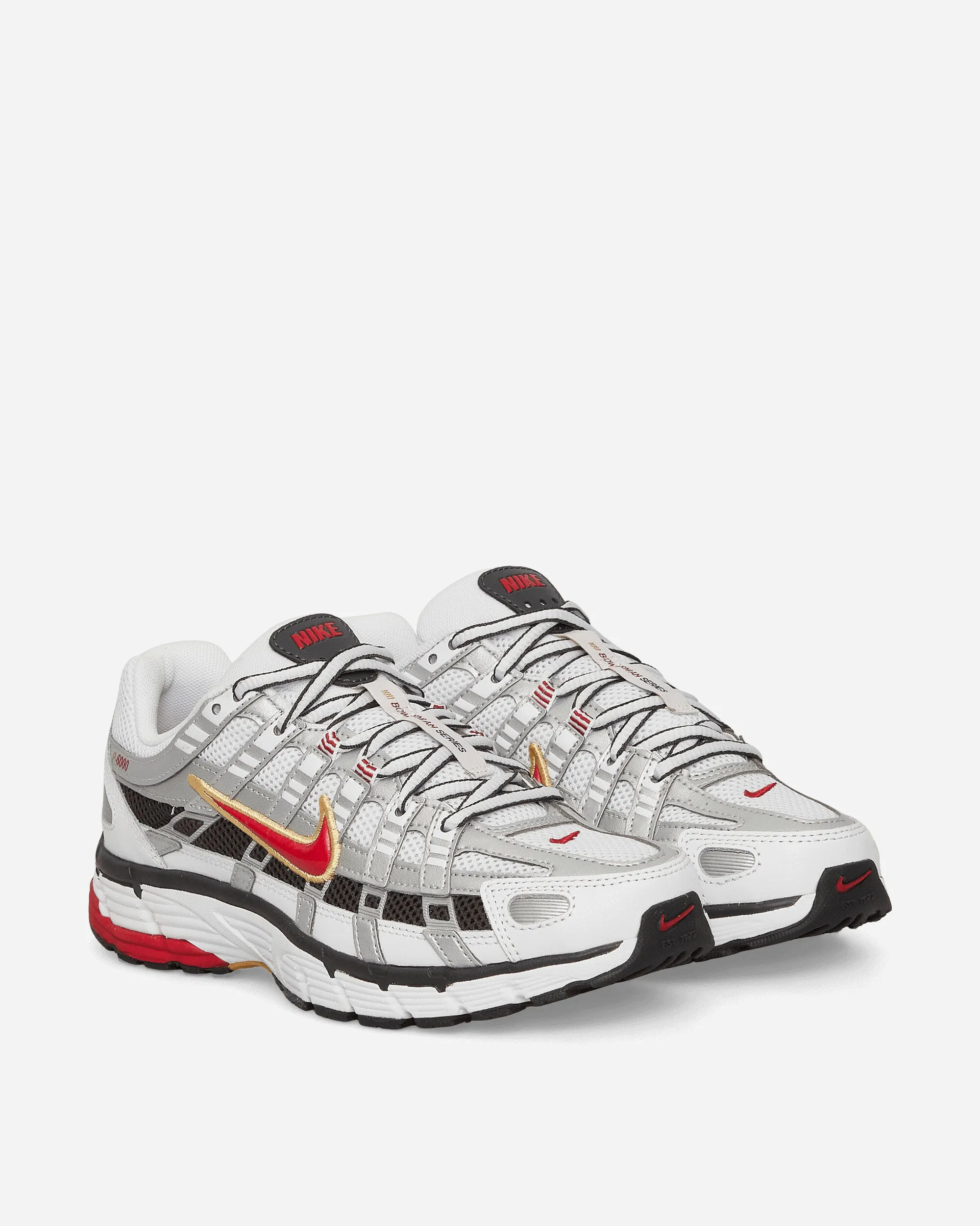 Women's P-6000 Sneakers White / Metallic Platinum / Varsity Red Dock Easy