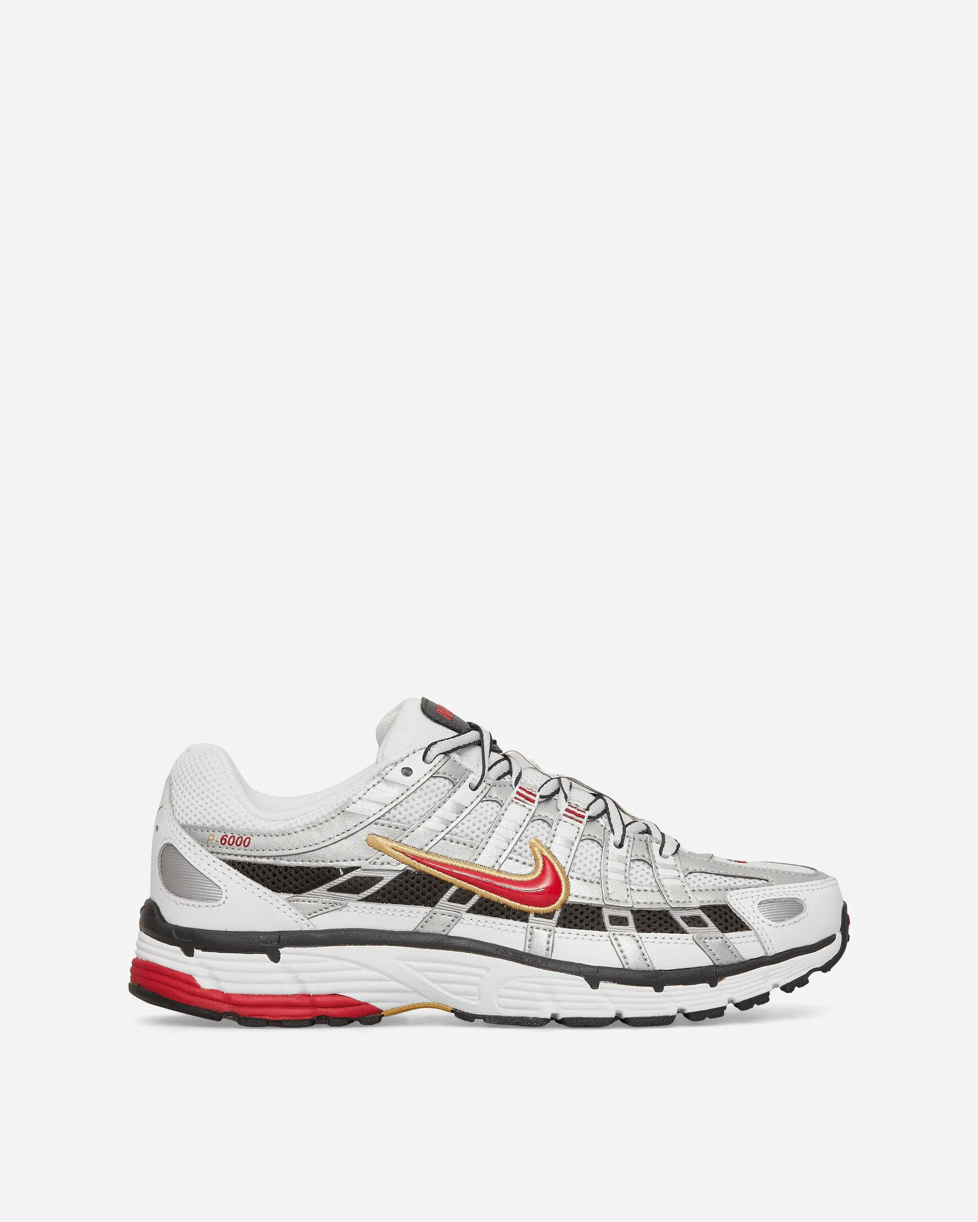 Easy Flow Women's P-6000 Sneakers White / Metallic Platinum / Varsity Red