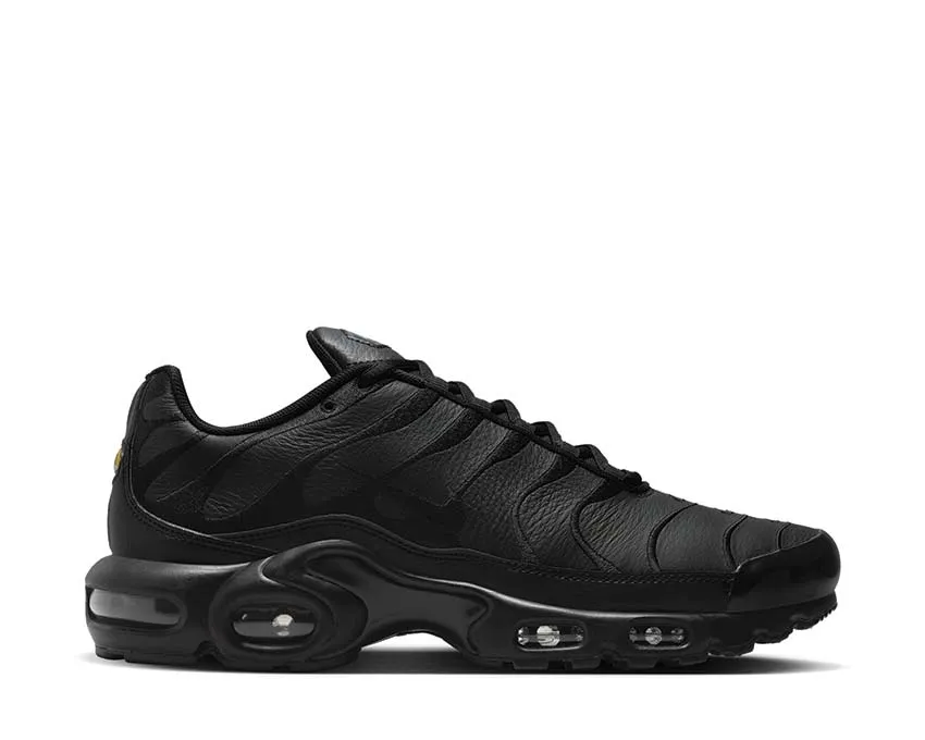 Nike Air Max Plus Leather "Black" Basic Design Anti Slip Feature