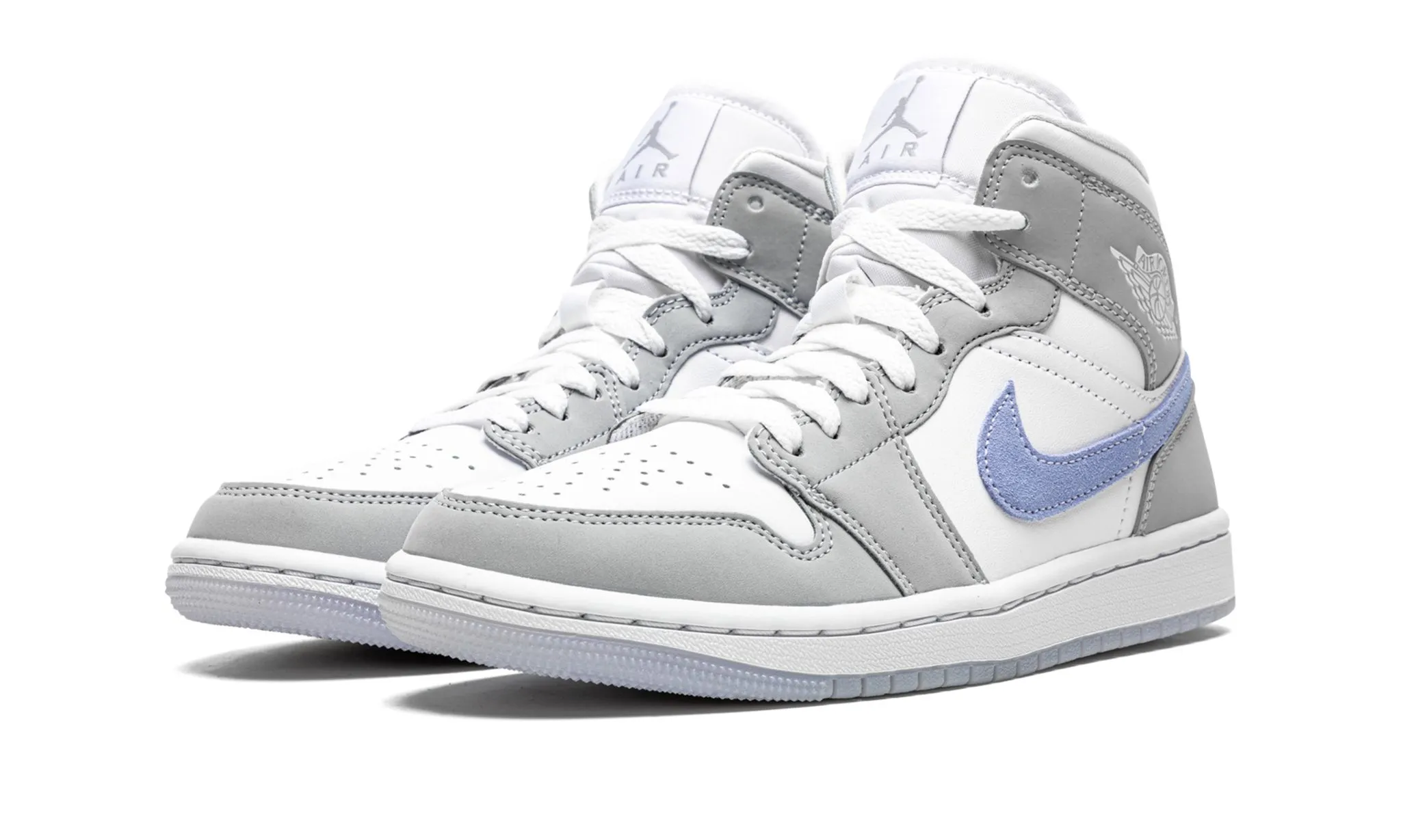 Wmns Air Jordan 1 Mid Wolf Grey Aluminum Suede Warm