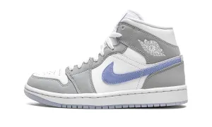 Urban Sleek Work Comfort Wmns Air Jordan 1 Mid Wolf Grey Aluminum