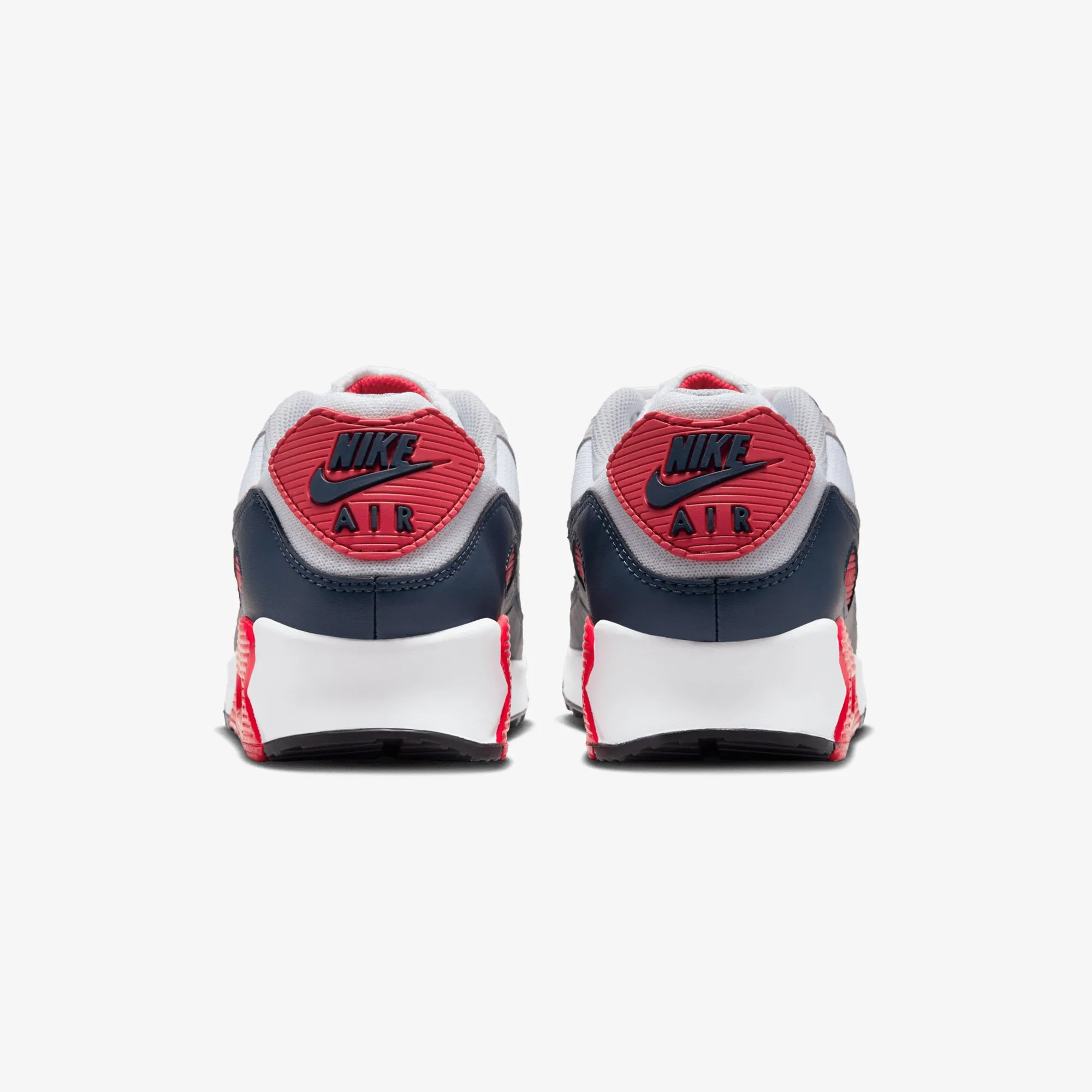 Nike | AIR MAX 90 { WHITE/COOL GREY-UNIVERSITY RED Long Move Soft Move