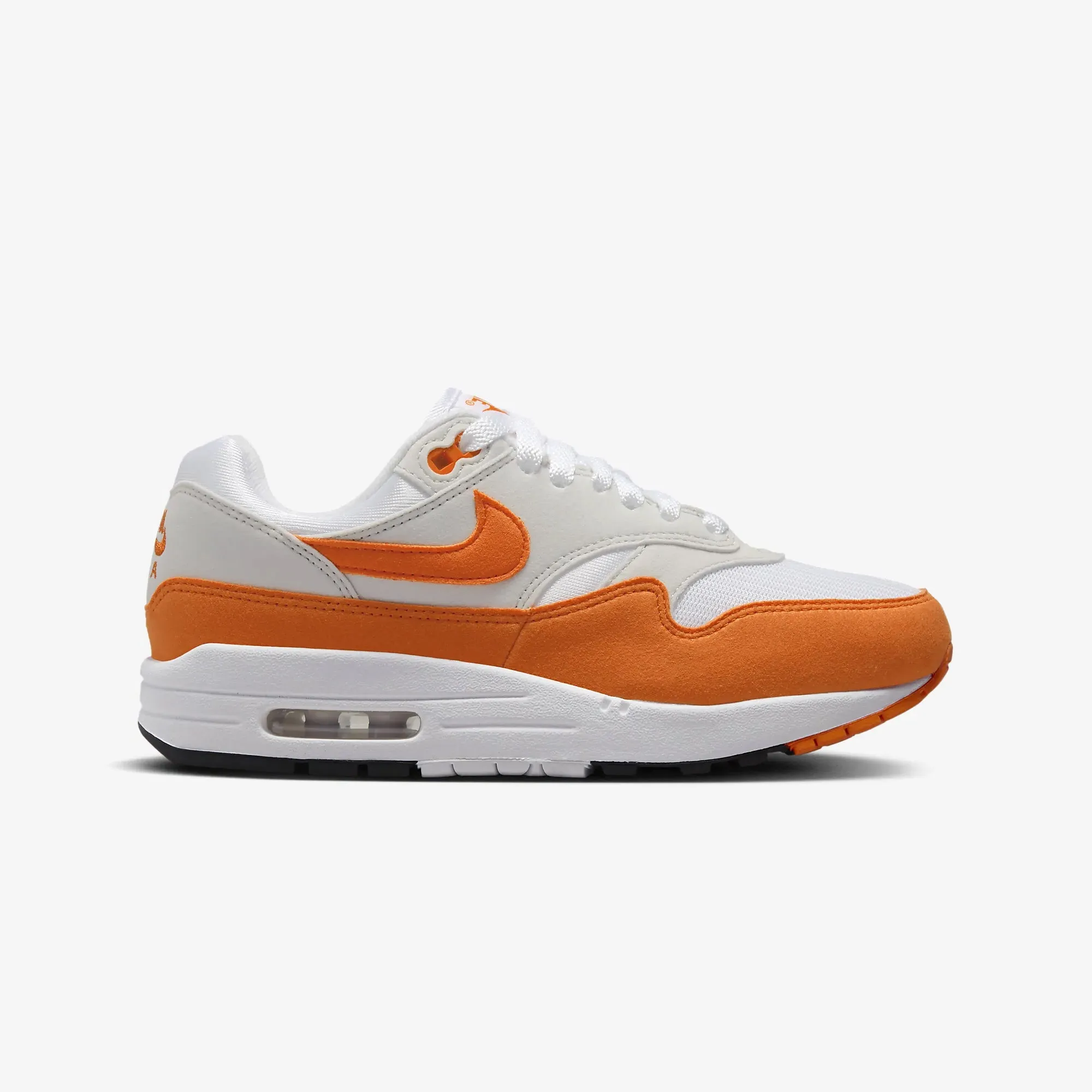Nike | AIR MAX 1  { NEUTRAL GREY/SAFETY ORANGE-WHITE-BLACK Vital Step Deep Shade