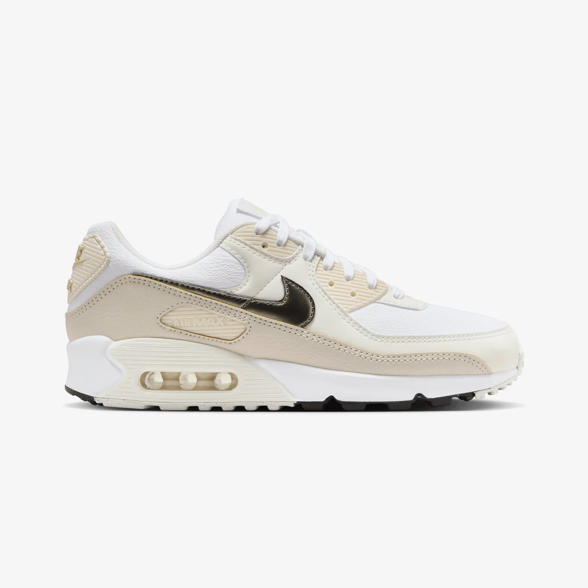 Nike | AIR MAX 90 { WHITE/FLAT PEWTER-LT OREWOOD BRN slow walk