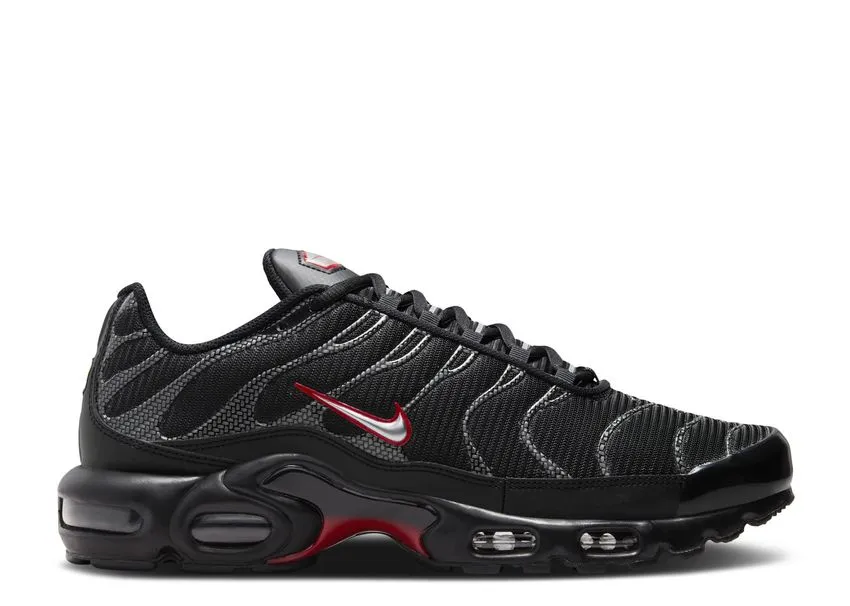 Practical Fit Nike Air Max Plus Black University Red Metallic Silver