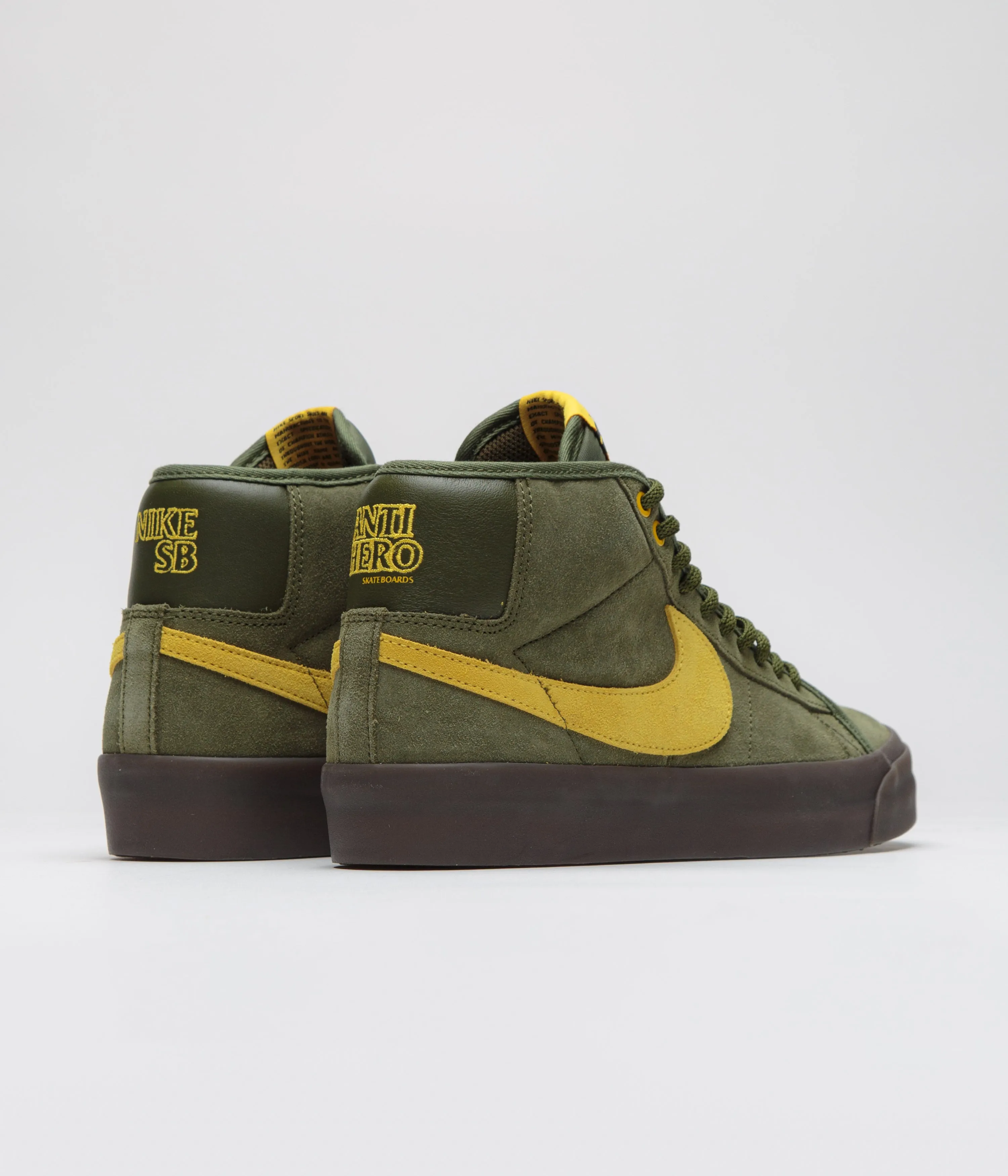 Light Steps Nike SB x Antihero Blazer Mid Shoes - Rough Green / Amarillo - Rough Green