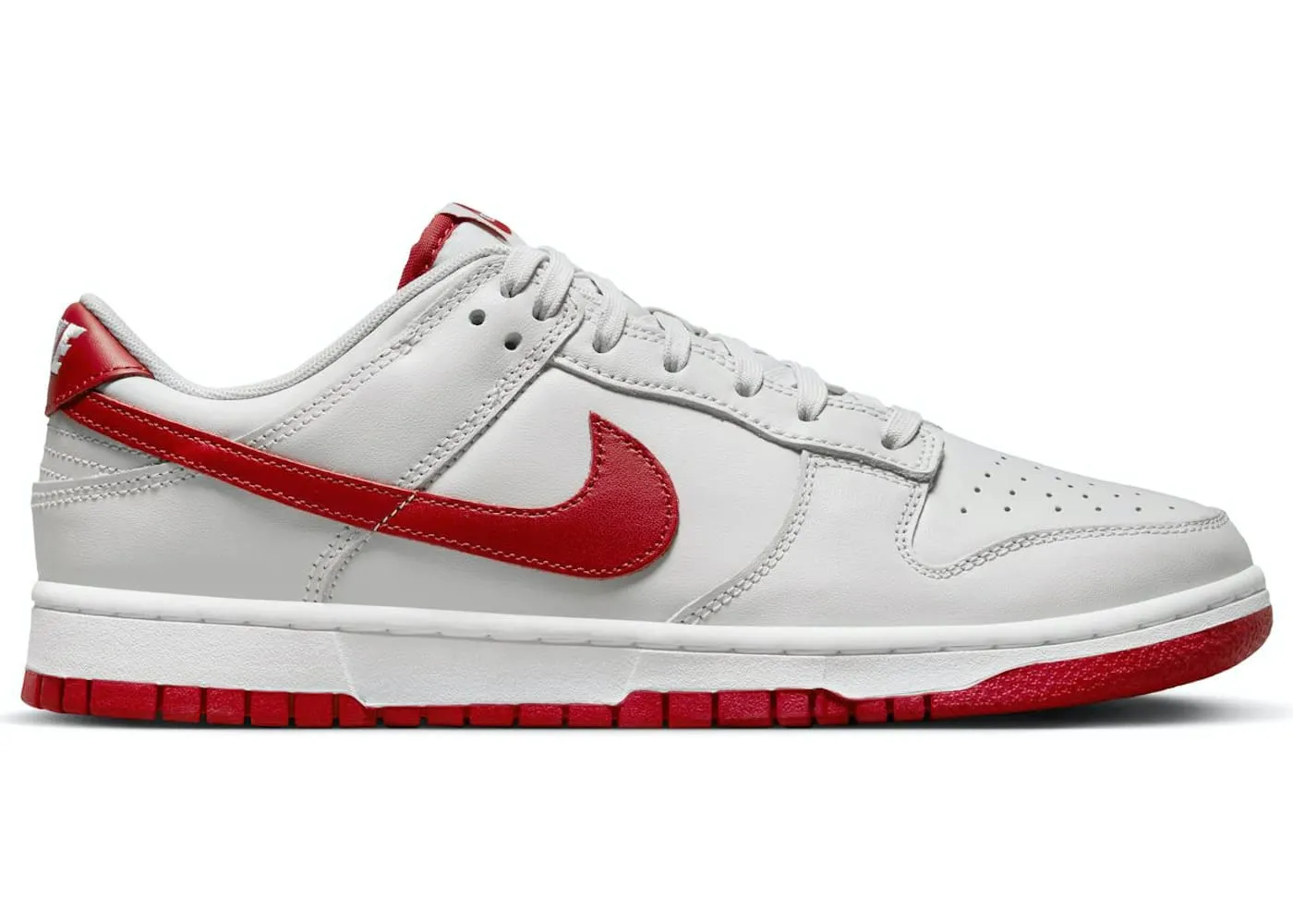 Nike Dunk Low Vast Grey Varsity Red Minimalist Design Blue Sky